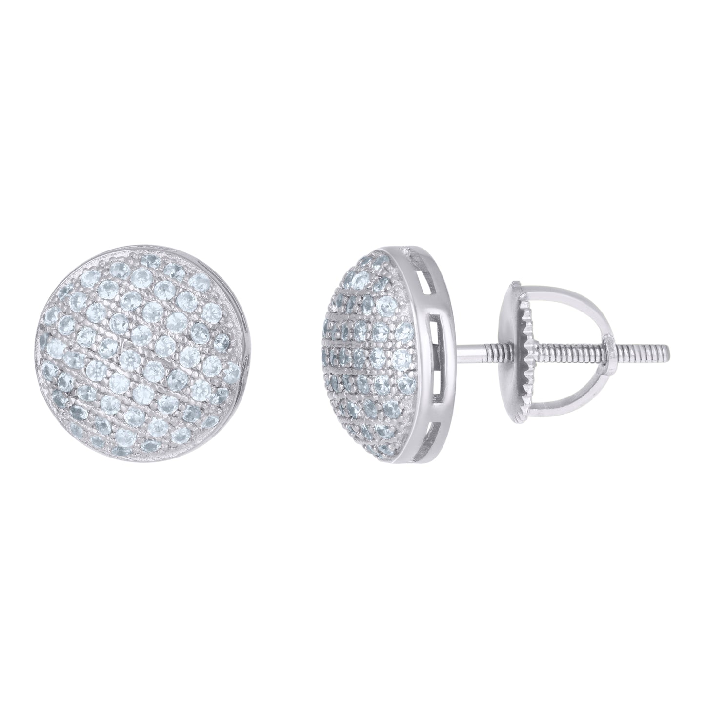 Sterling Silver Or Yellow-Tone Mens Cubic-Zirconia Fashion Stud Earrings