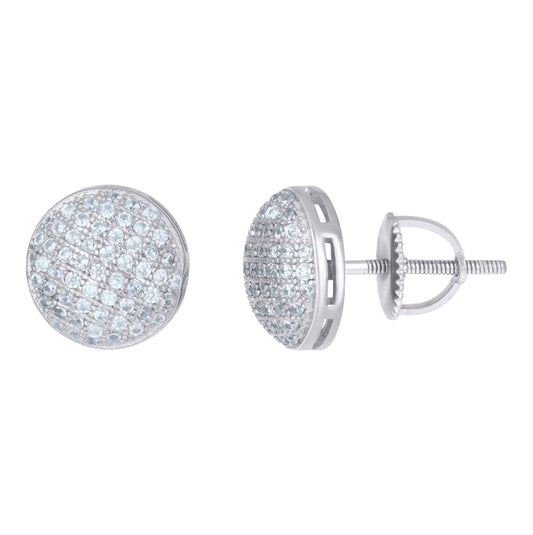 Sterling Silver Or Yellow-Tone Mens Cubic-Zirconia Fashion Stud Earrings