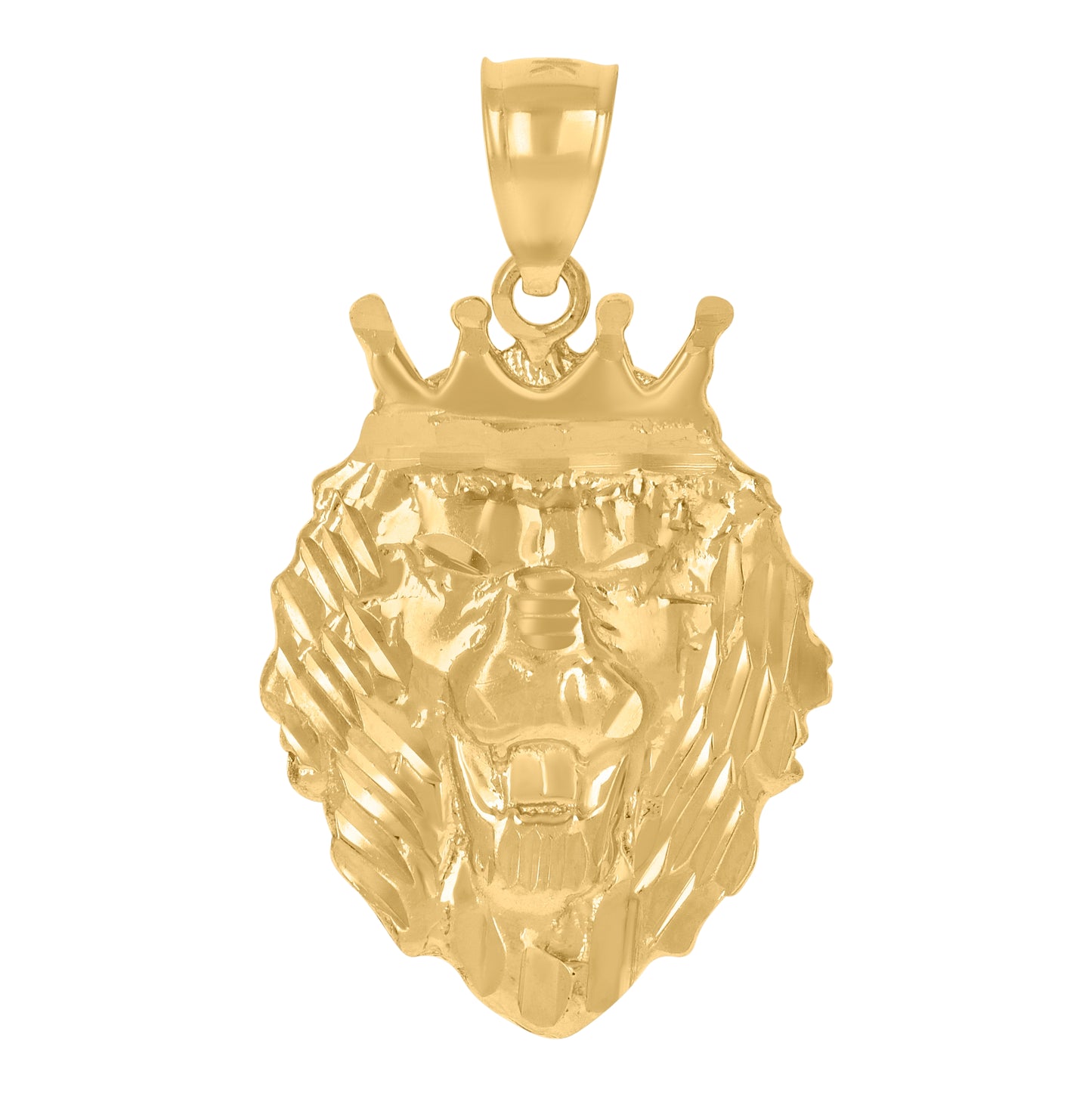 10K Yellow Gold Mens Leo/Lion Animal Zodiac Sign/Wildlife Charm Pendant