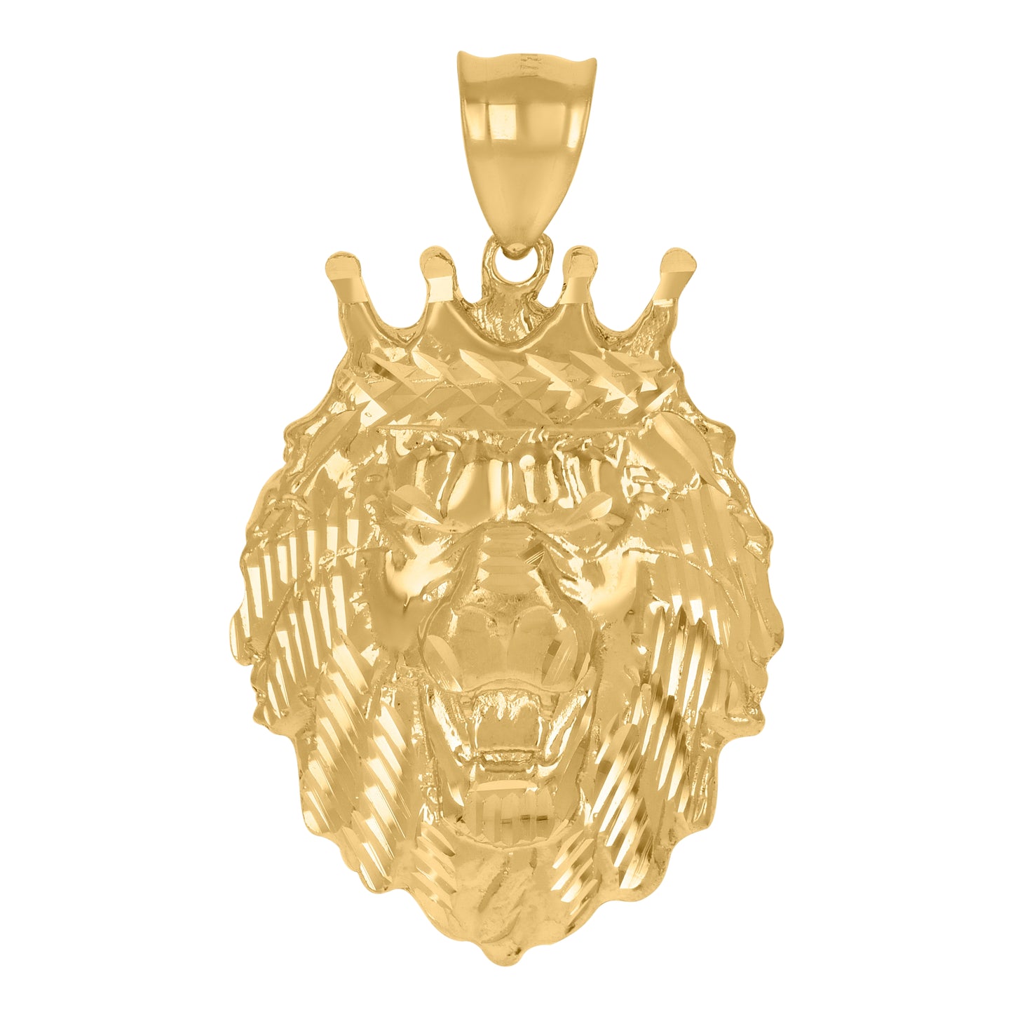 10K Yellow Gold Mens Leo/Lion Animal Zodiac Sign/Wildlife Charm Pendant