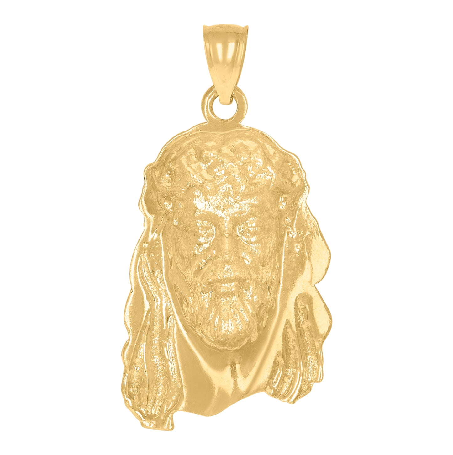 10K Yellow Gold Mens Jesus Religious Charm Pendant
