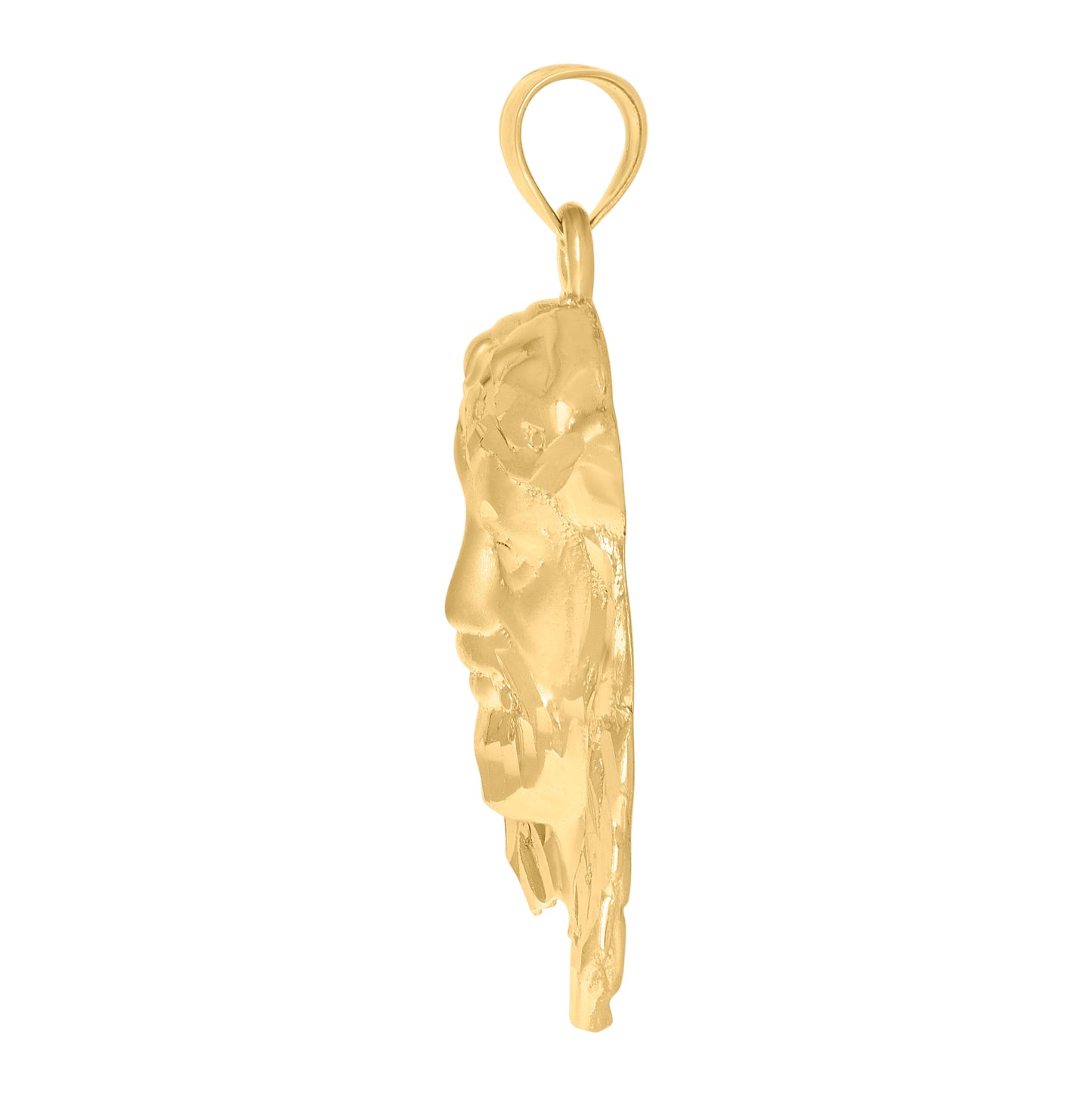 10K Yellow Gold Mens Jesus Religious Charm Pendant
