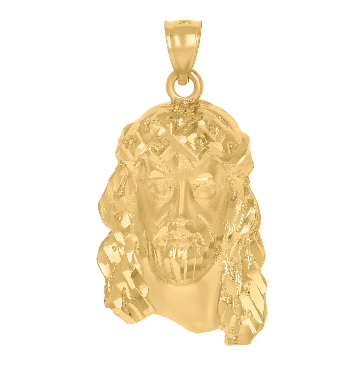 10K Yellow Gold Mens Jesus Religious Charm Pendant