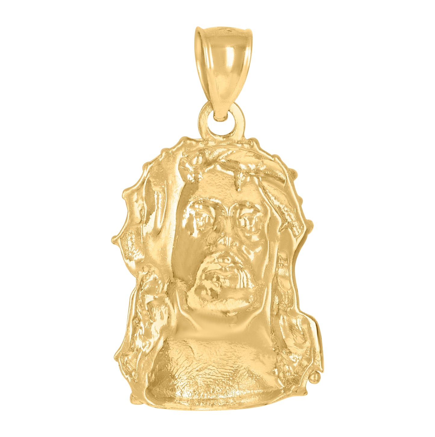 10K Yellow Gold Mens Jesus Religious Charm Pendant