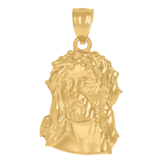 10K Yellow Gold Mens Jesus Religious Charm Pendant