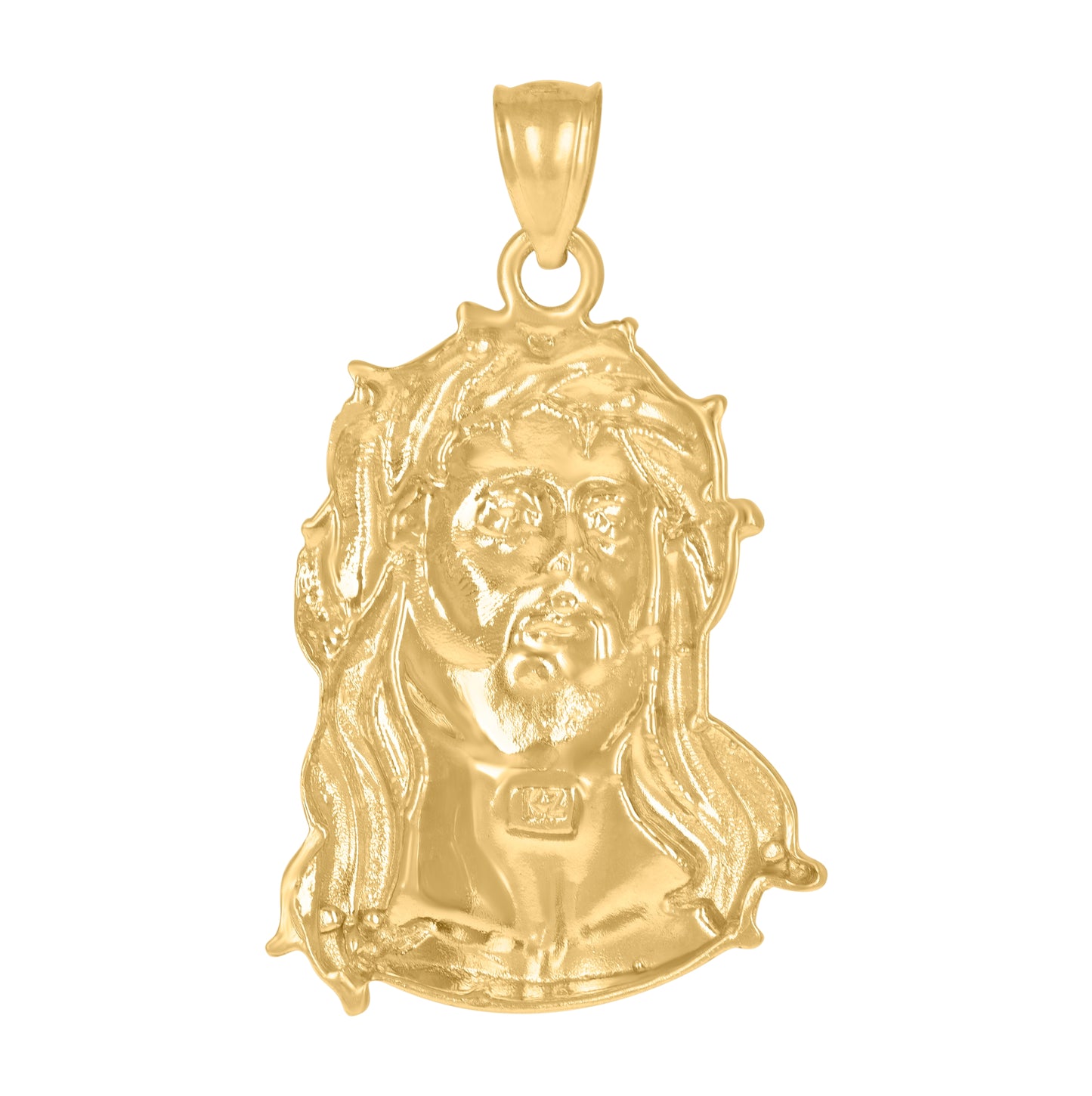 10K Yellow Gold Mens Jesus Religious Charm Pendant