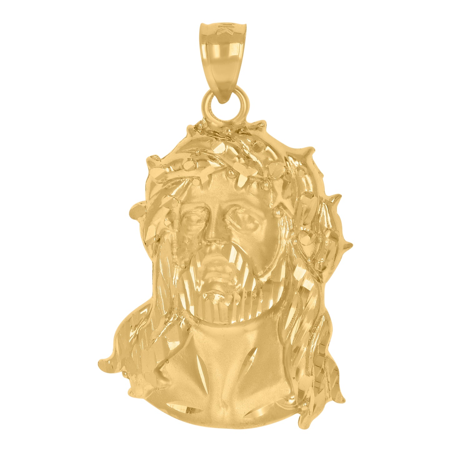 10K Yellow Gold Mens Jesus Religious Charm Pendant