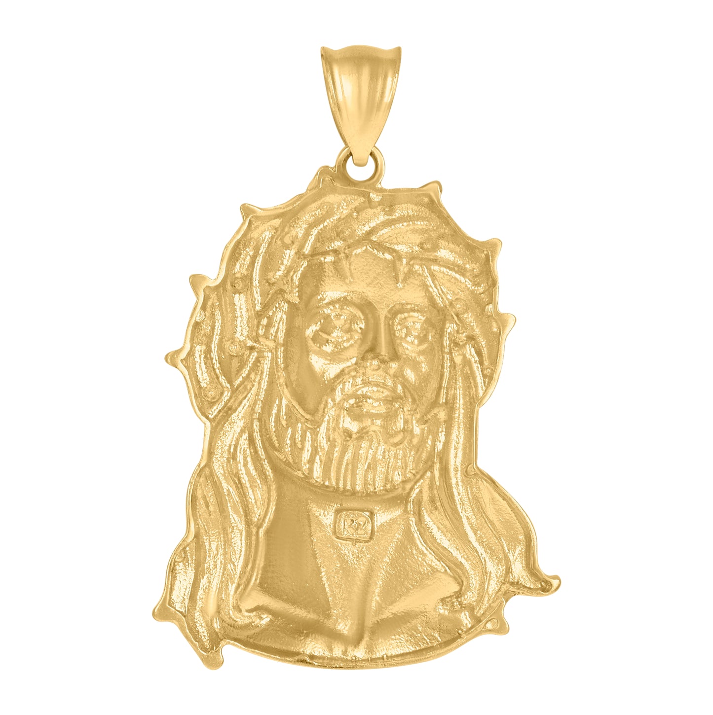 10K Yellow Gold Mens Jesus Religious Charm Pendant