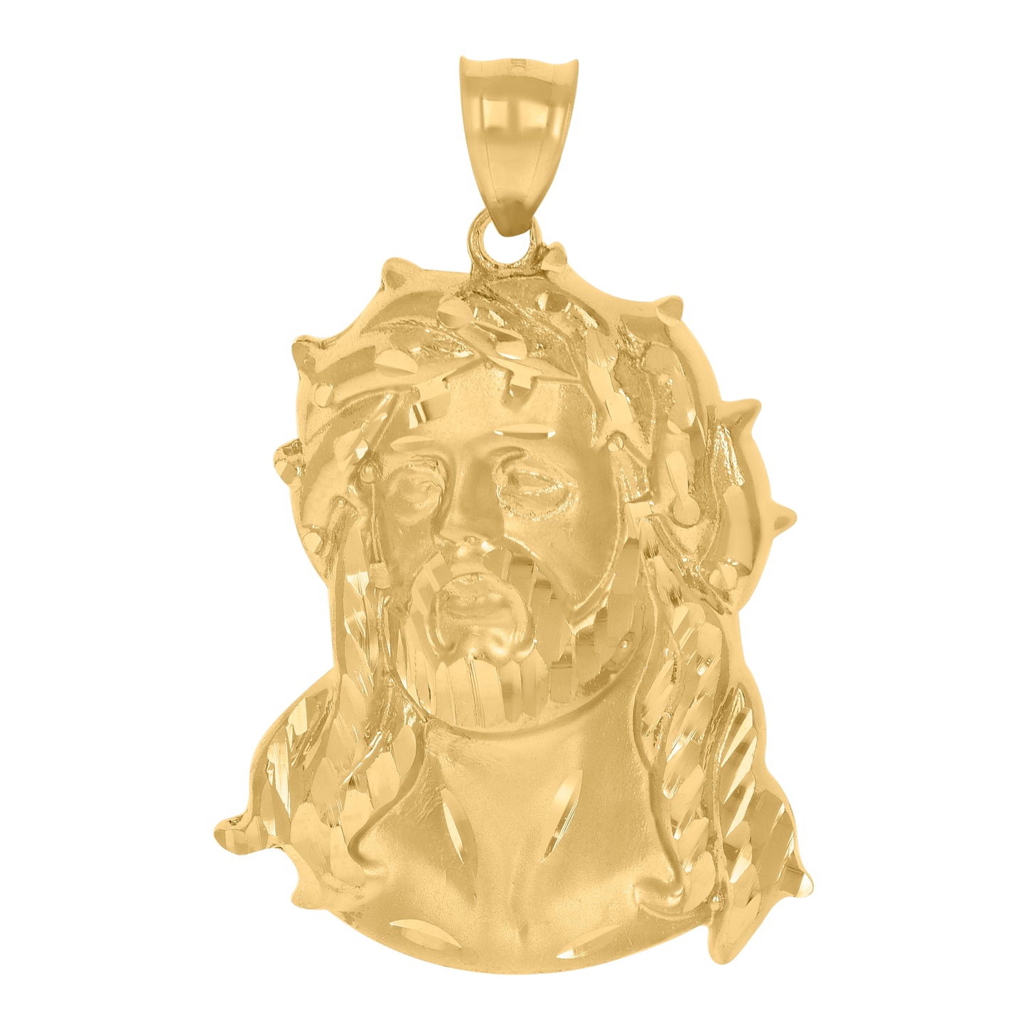 10K Yellow Gold Mens Jesus Religious Charm Pendant