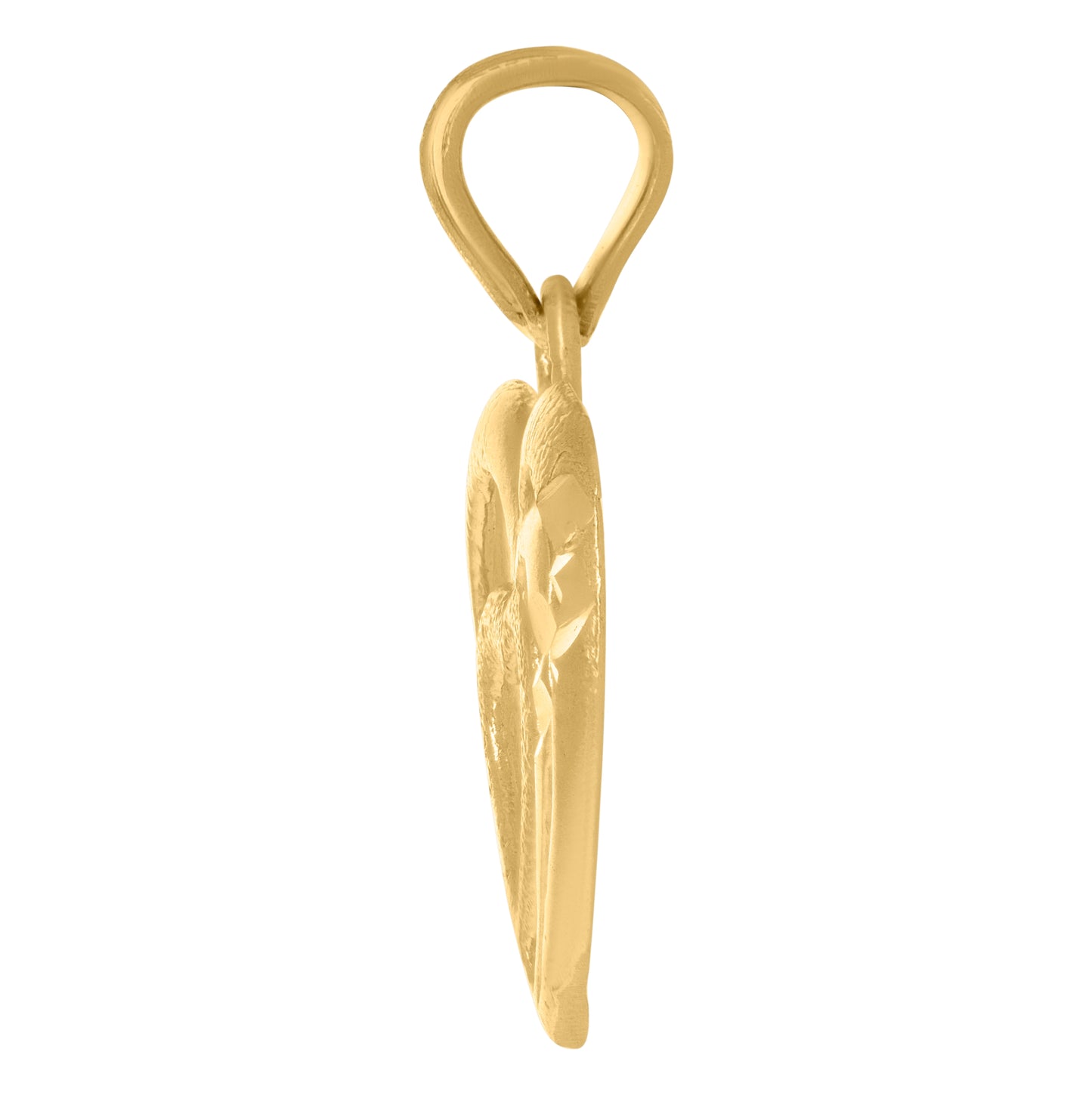 10K Yellow Gold Womens Triple Heart Charm Pendant