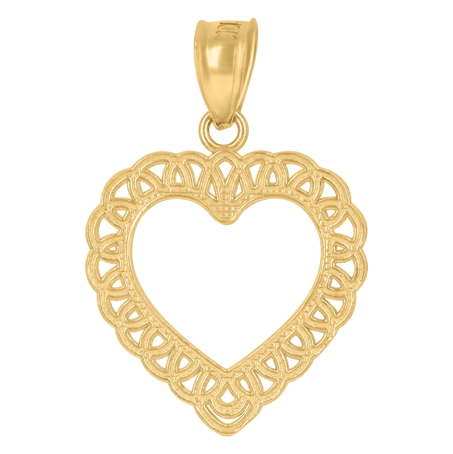 10K Yellow Gold Womens Heart Charm Pendant