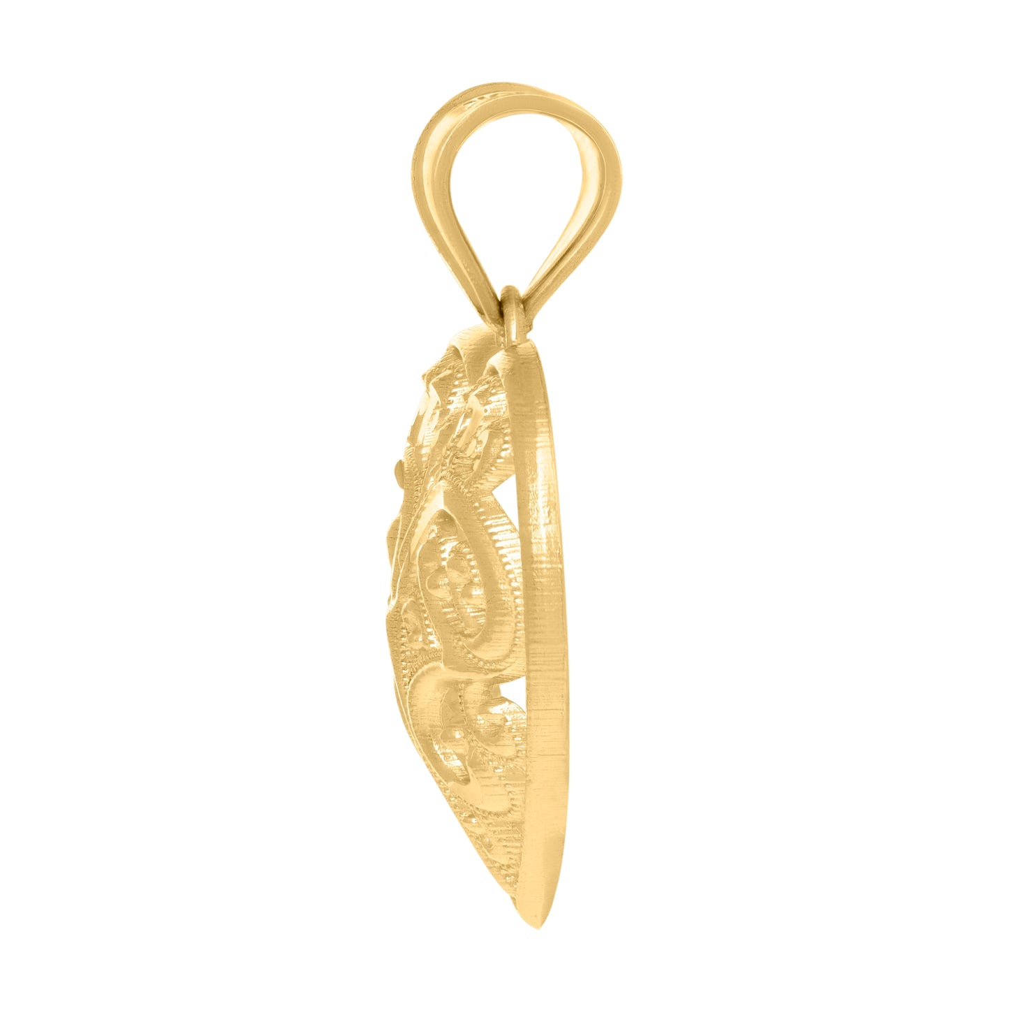 10K Yellow Gold Womens Heart Charm Pendant
