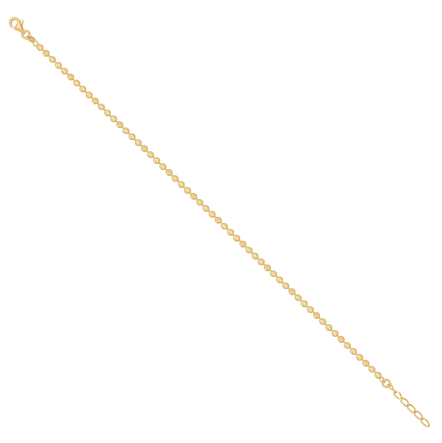 Sterling Silver Womens Moon-Cut Chain Anklet 3 mm Size 10 Inches