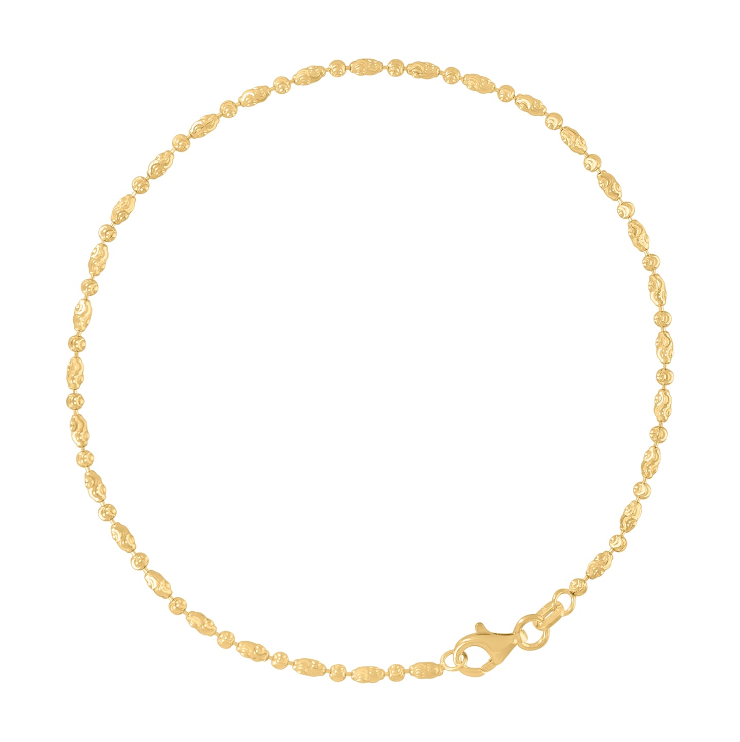 Sterling Silver Womens Typhoon Chain Anklet 2 mm Size 10 Inches