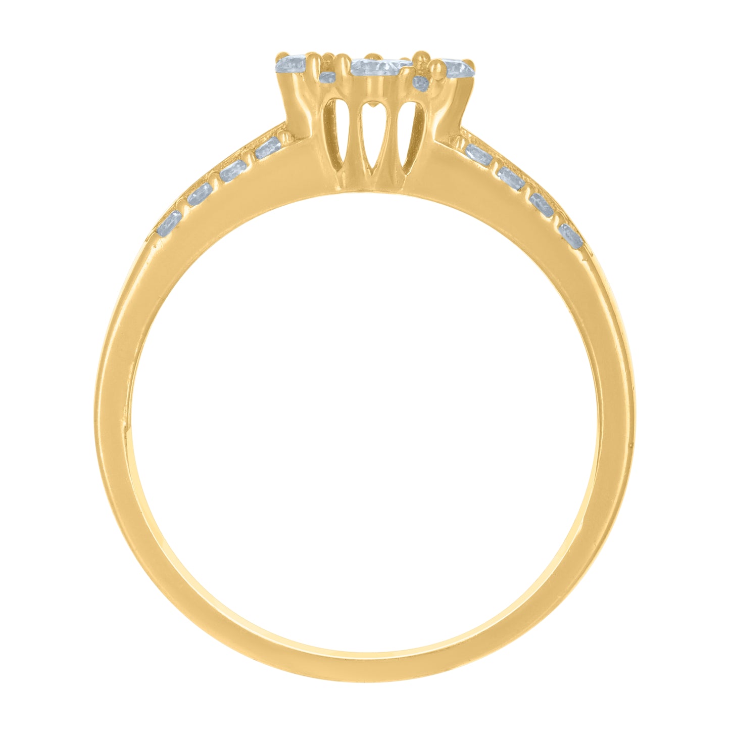 10K Yellow Gold Womens Cubic-Zirconia Fashion Ring