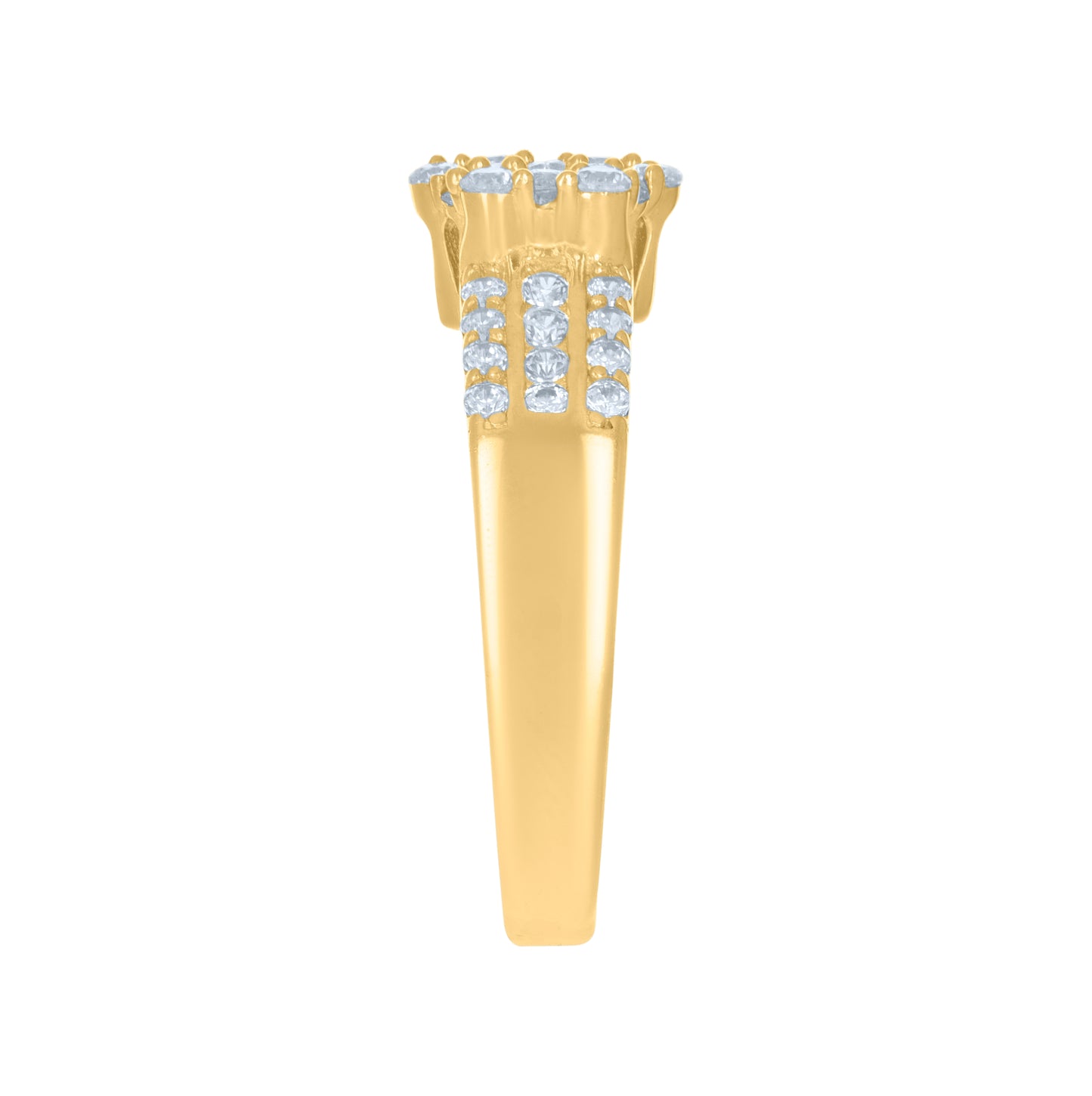 10K Yellow Gold Womens Cubic-Zirconia Fashion Ring