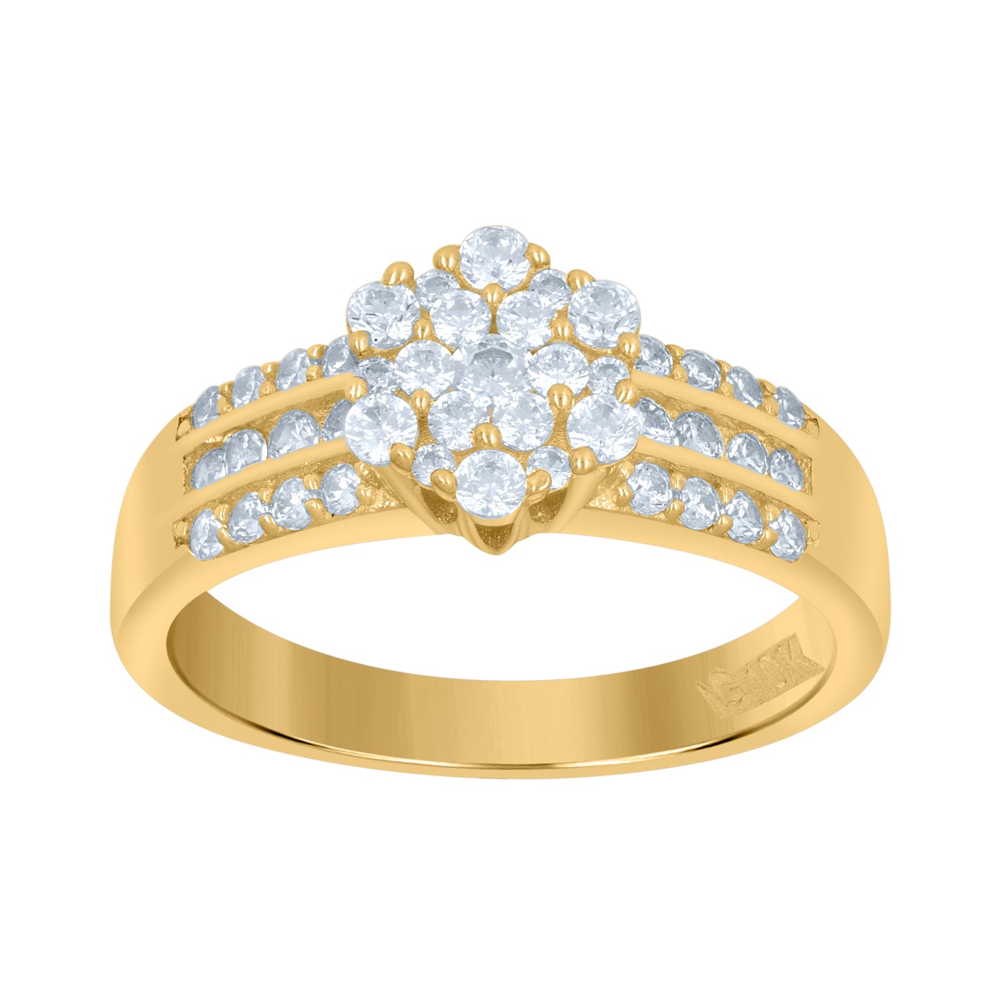 10K Yellow Gold Womens Cubic-Zirconia Fashion Ring