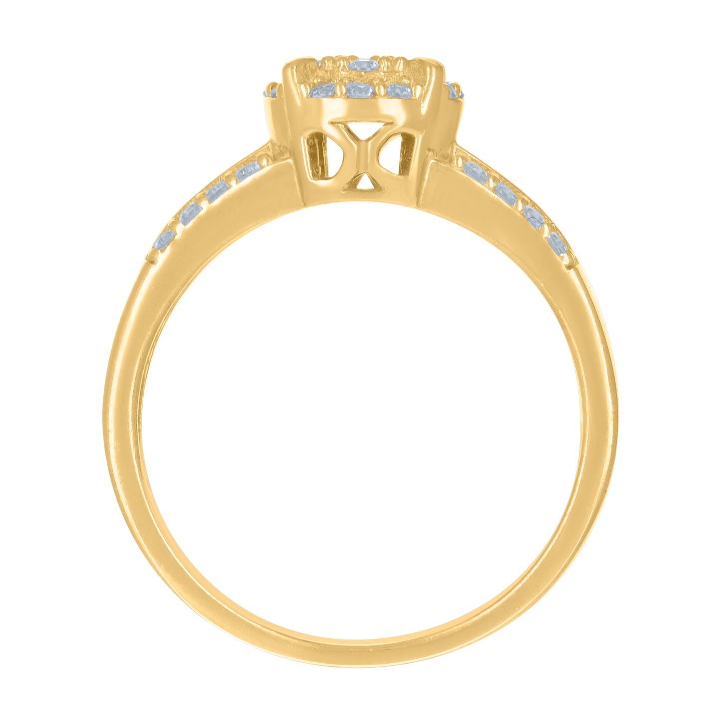 10K Yellow Gold Womens Cubic-Zirconia Fashion Ring