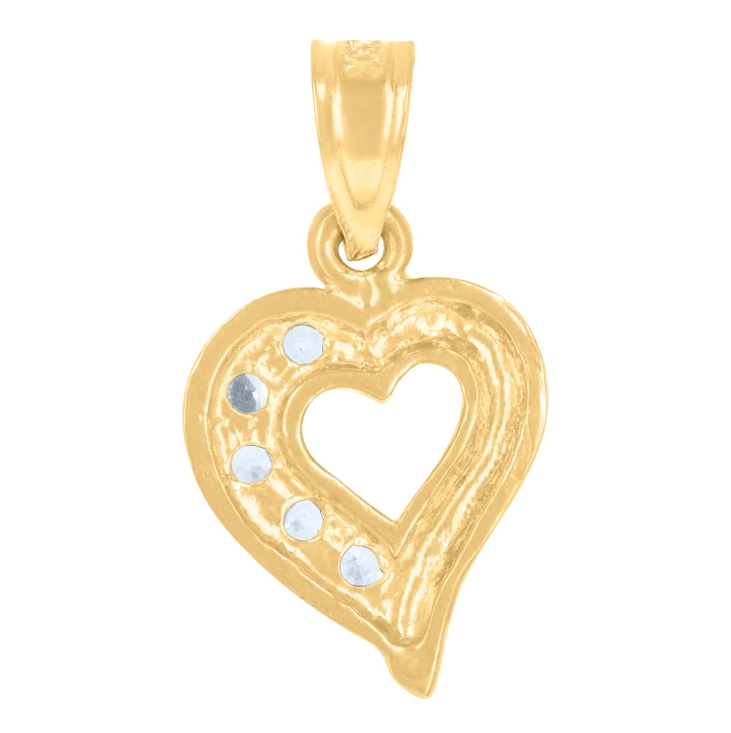 10K Yellow Gold Womens Heart Charm Pendant