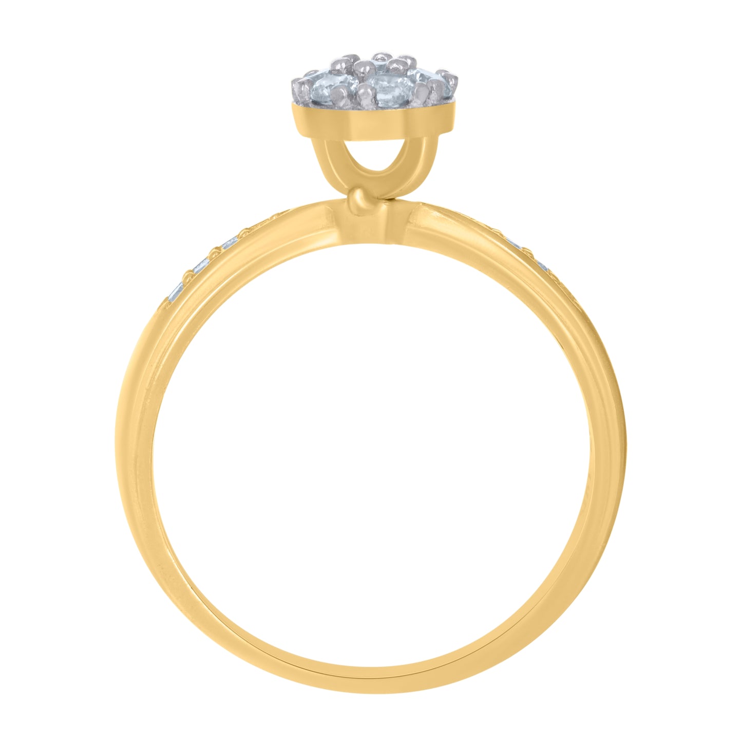 10K Yellow Gold Womens Cubic-Zirconia Fashion Ring