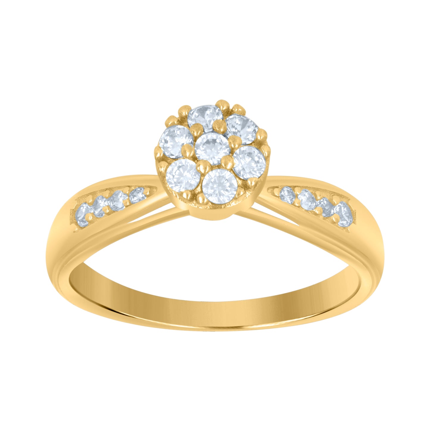 10K Yellow Gold Womens Cubic-Zirconia Fashion Ring
