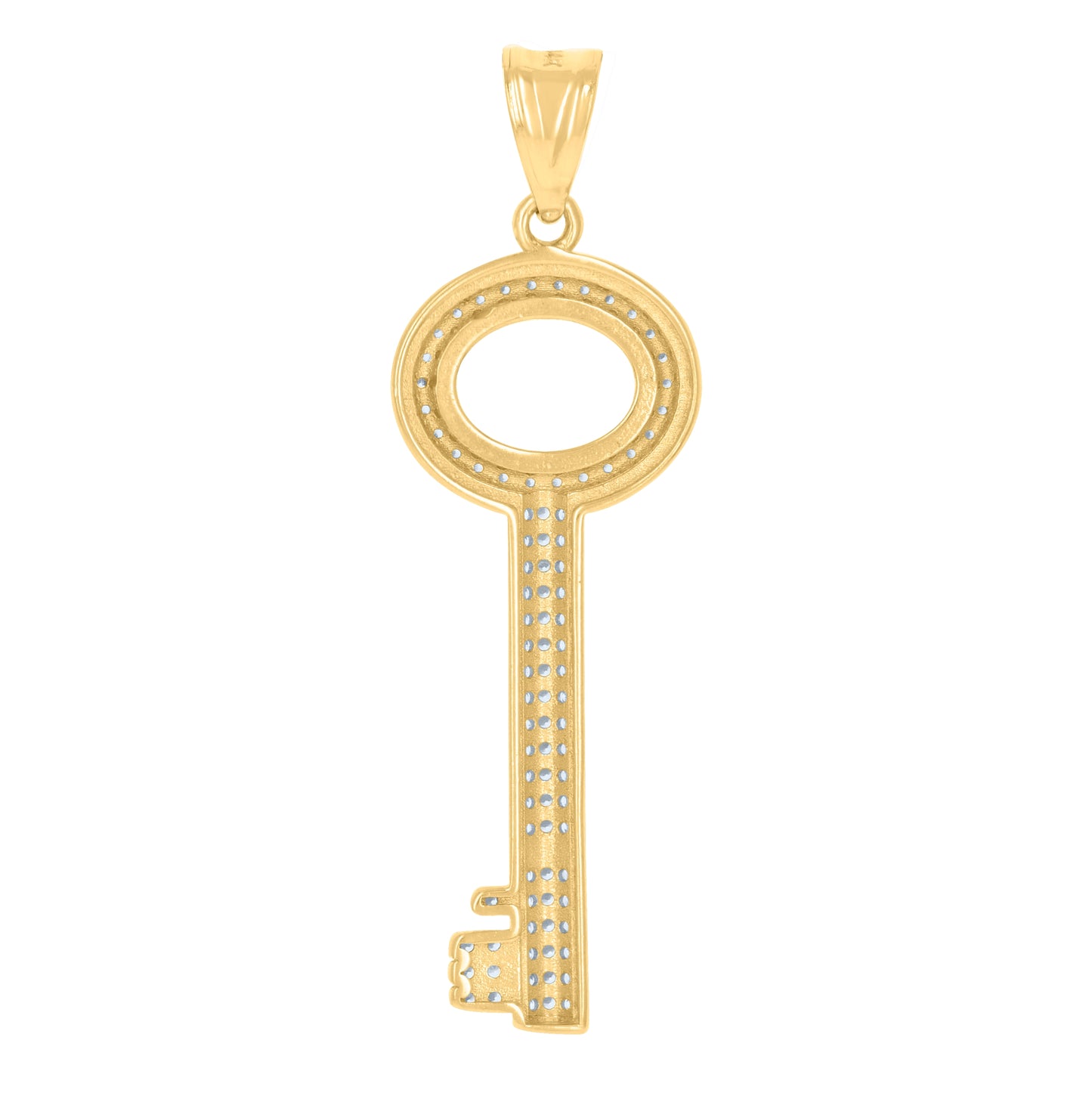 10K Yellow Gold Mens Cubic-Zirconia Key Charm Pendant