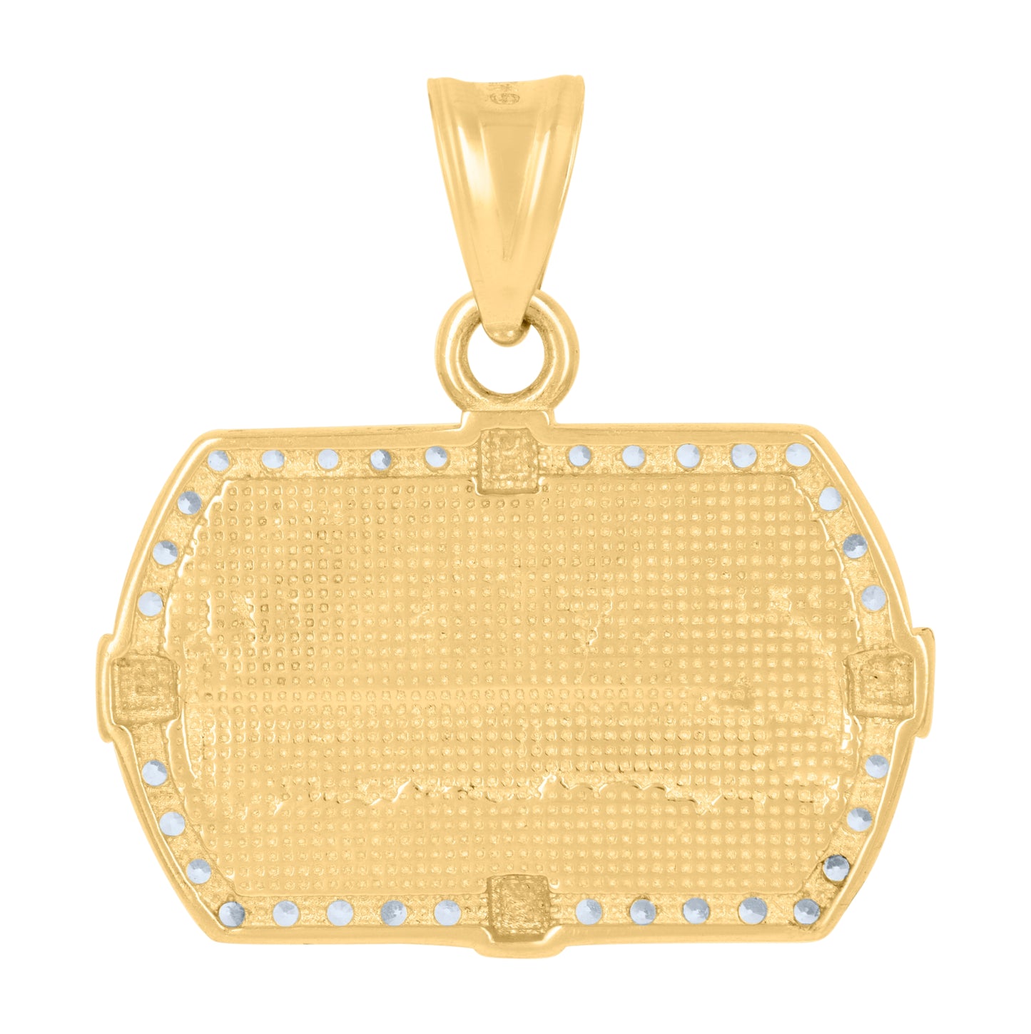 10K Two-Tone Gold Mens Cubic-Zirconia Last Supper Religious Charm Pendant