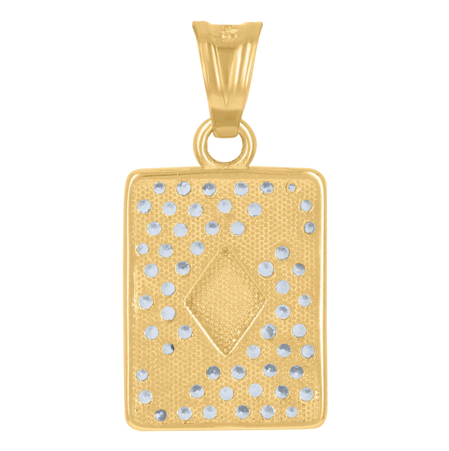 10K Yellow Gold Mens Cubic-Zirconia Playing Cards Ace Of Spades Gambling Fashion Charm Pendant