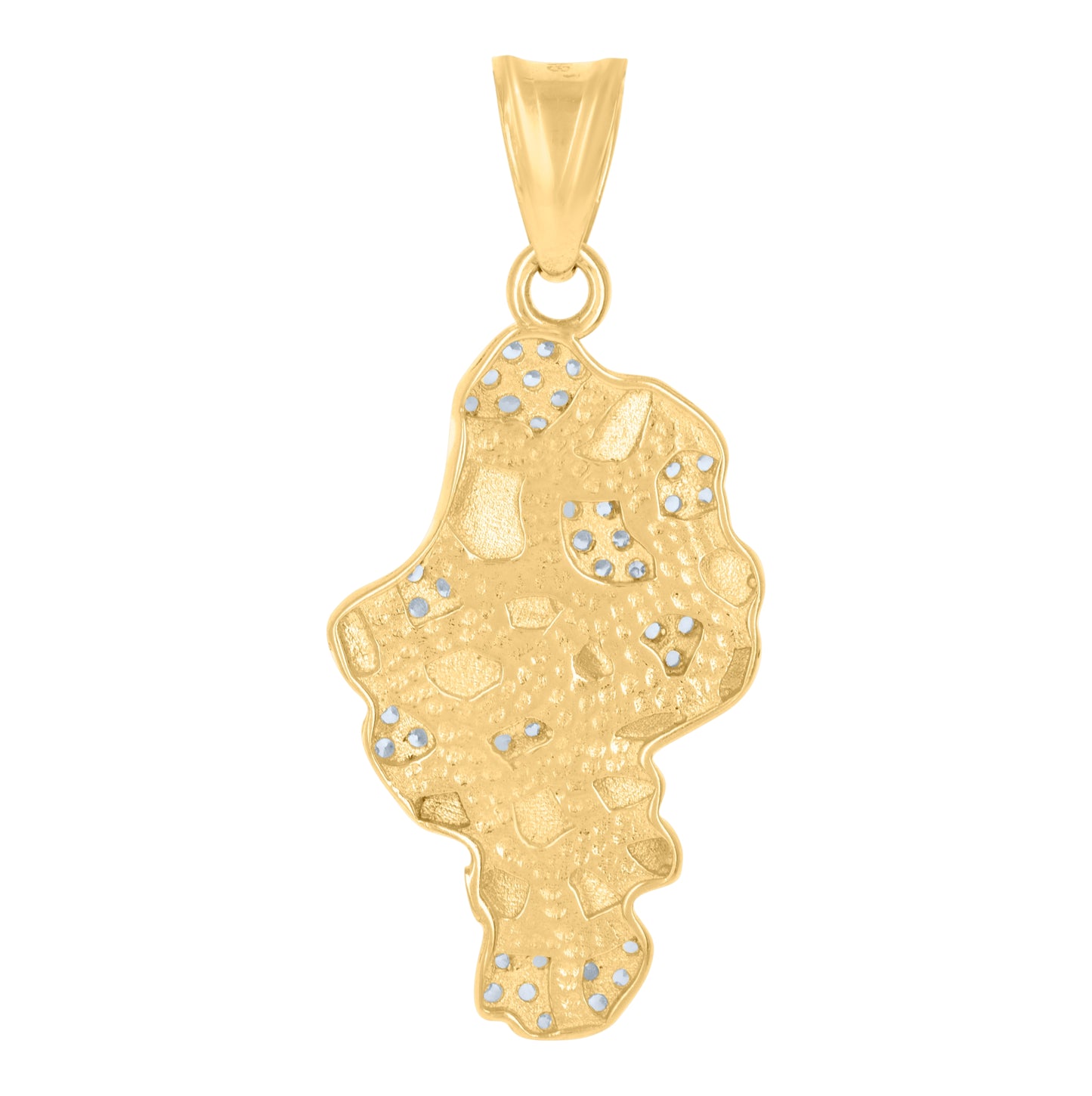 10K Yellow Gold Mens Cubic-Zirconia Nugget Fashion Charm Pendant