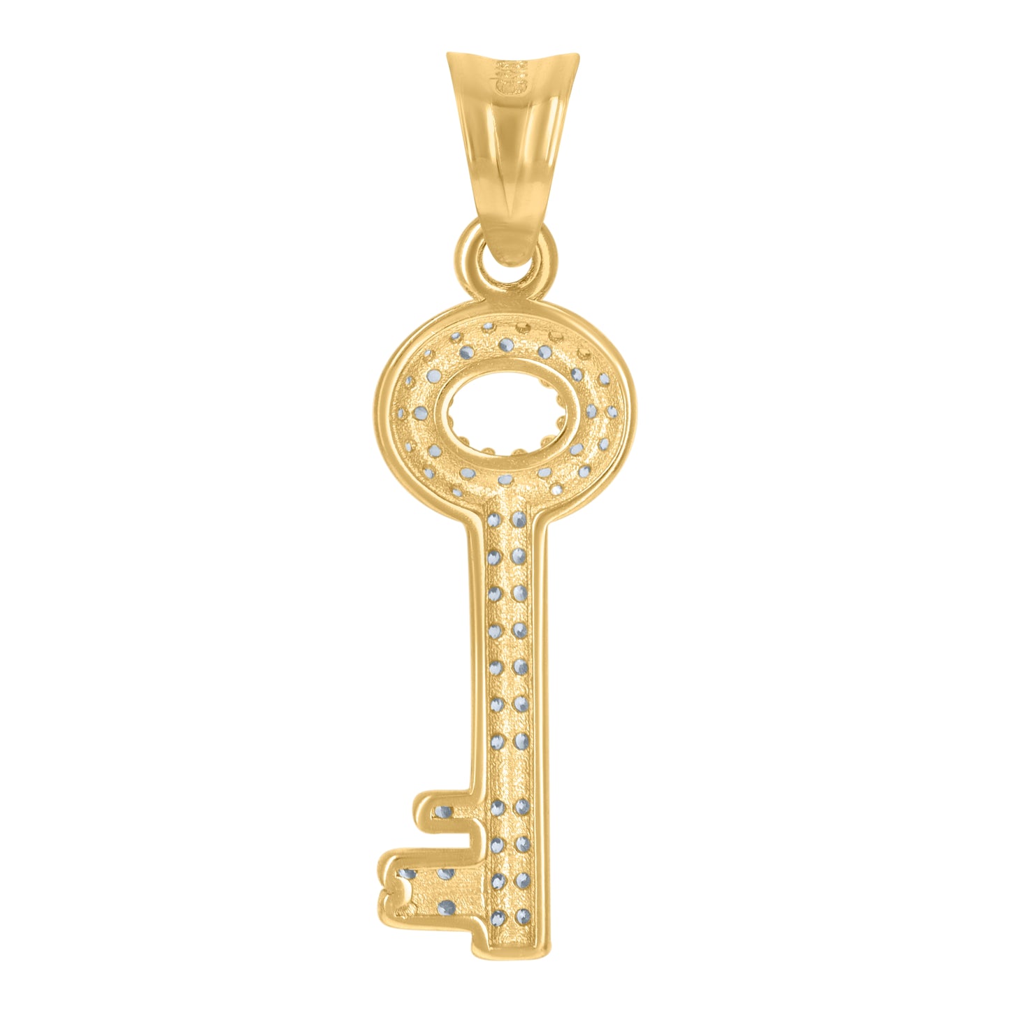 10K Yellow Gold Mens Cubic-Zirconia Key Charm Pendant