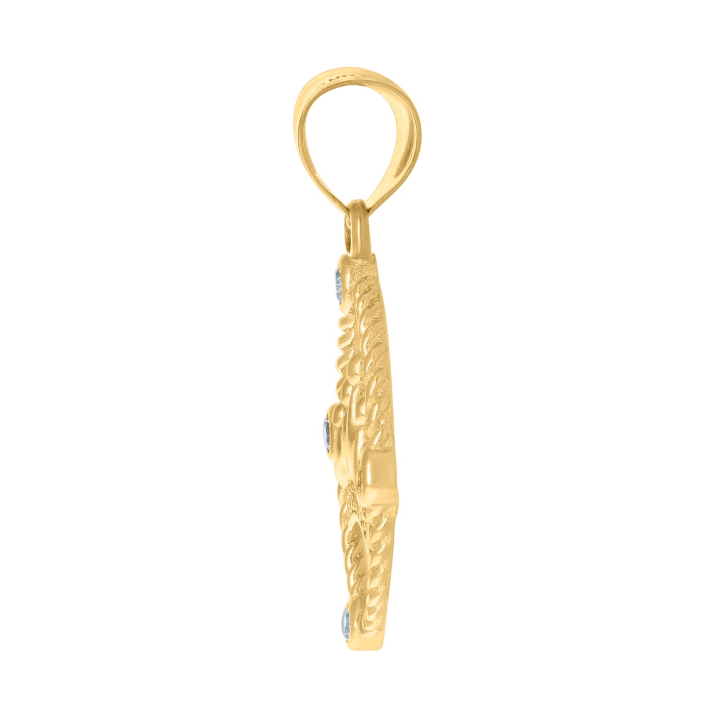 10K Yellow Gold Womens Cubic-Zirconia Crown Fashion Charm Pendant
