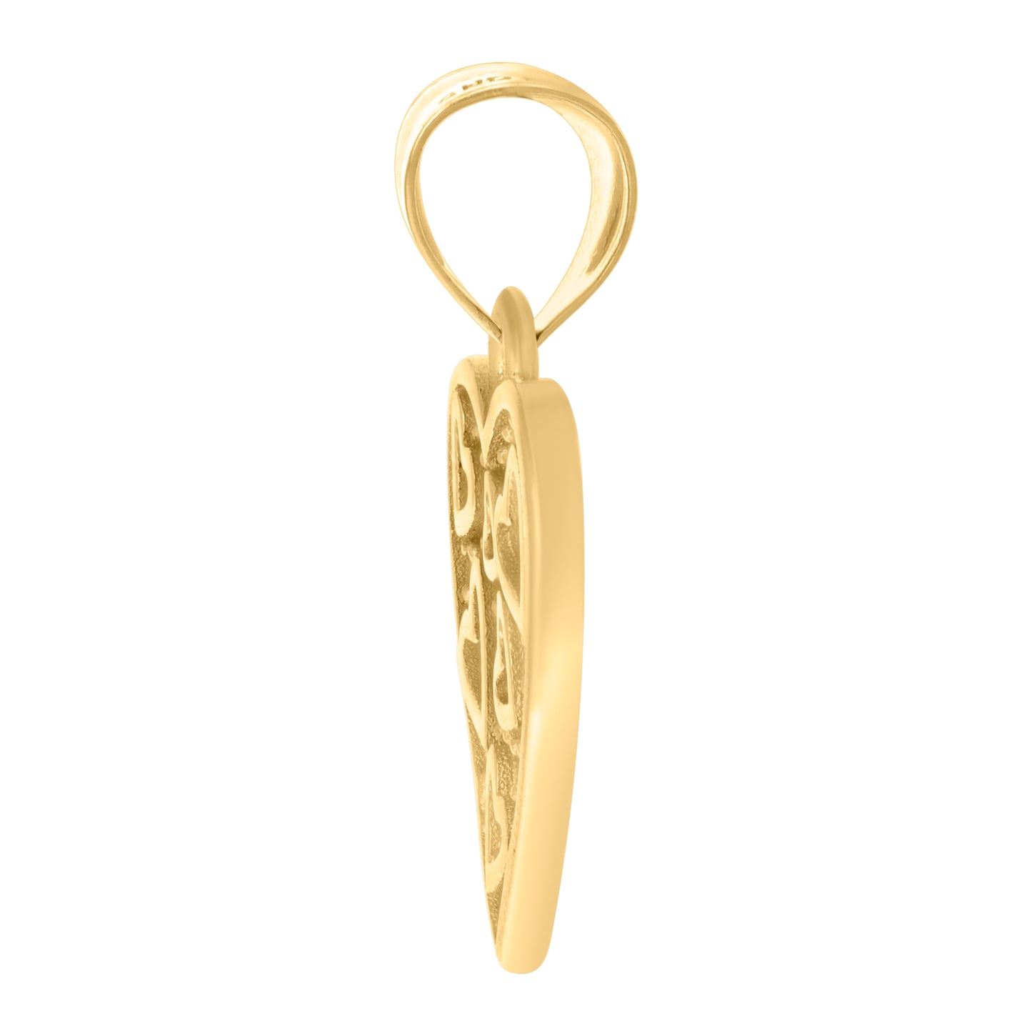 10K Yellow Gold Womens Cubic-Zirconia Hearts In Heart Charm Pendant
