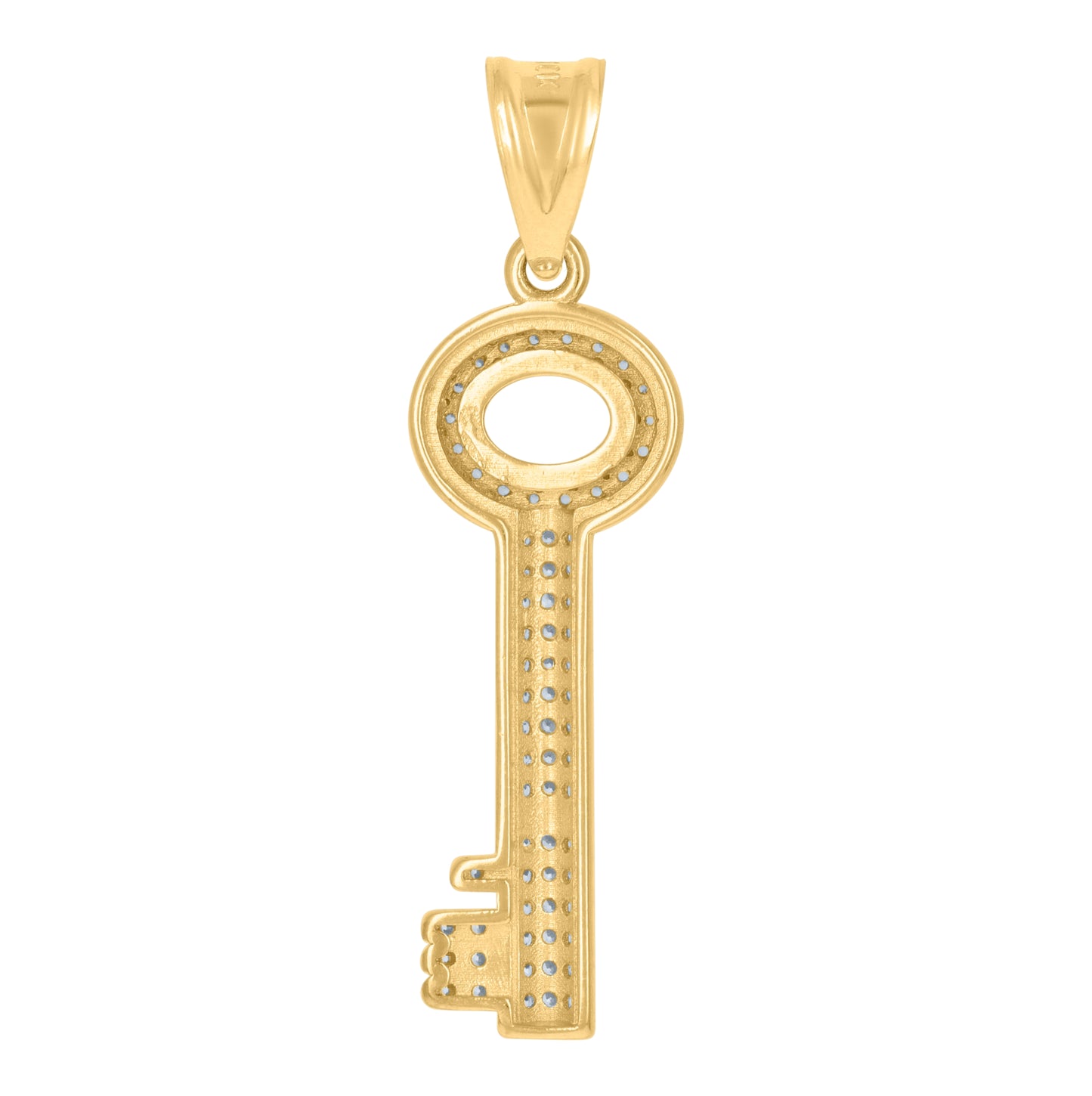 10K Yellow Gold Mens Cubic-Zirconia Key Charm Pendant