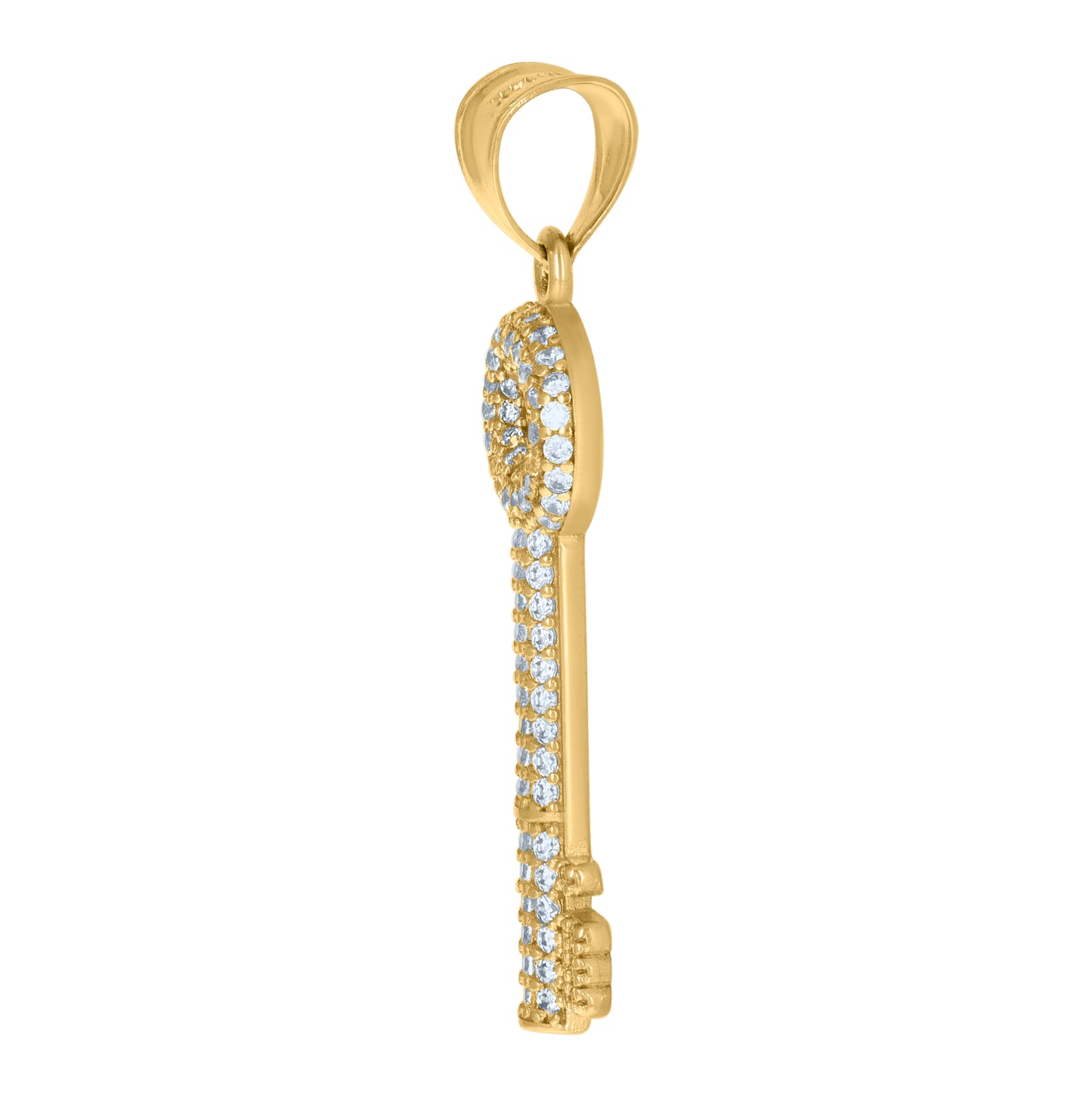 10K Yellow Gold Mens Cubic-Zirconia Key Charm Pendant