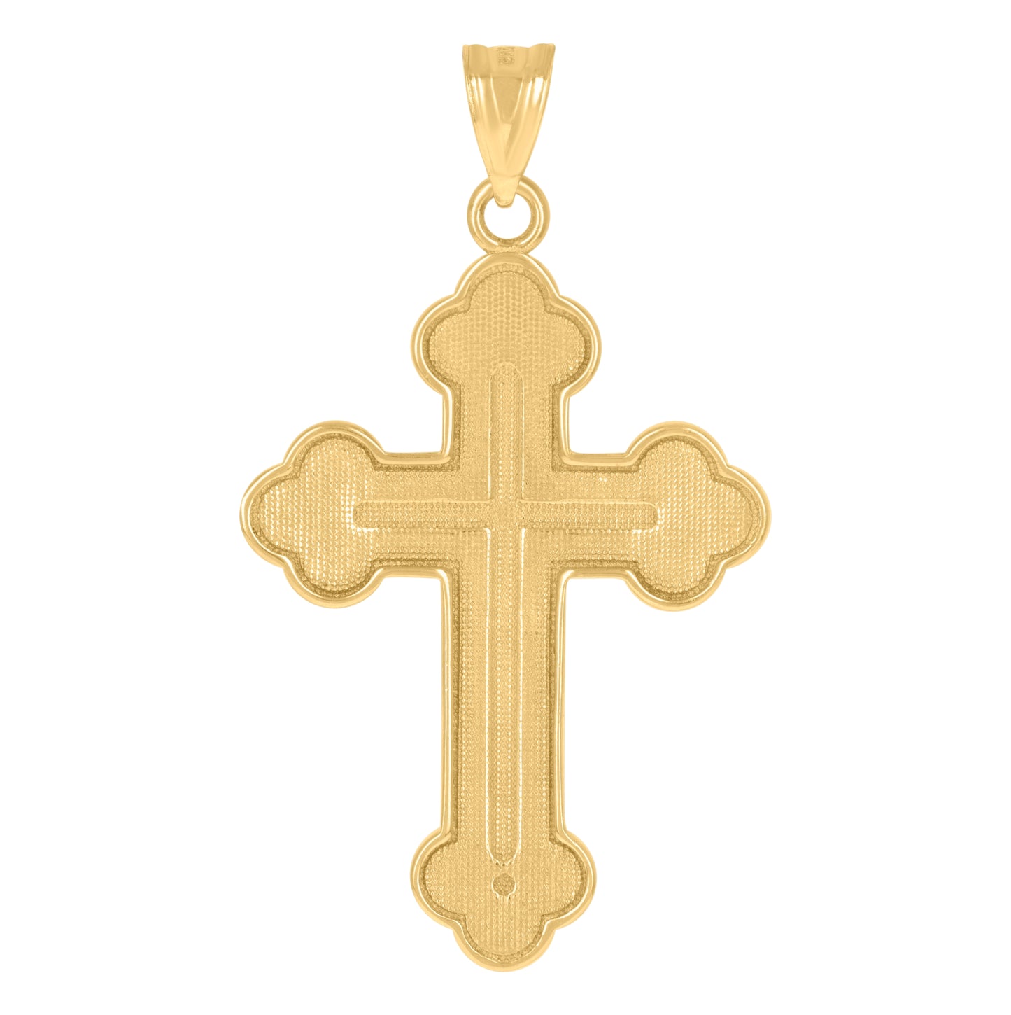 10K Two-Tone Gold Mens Cross Religious Charm Pendant