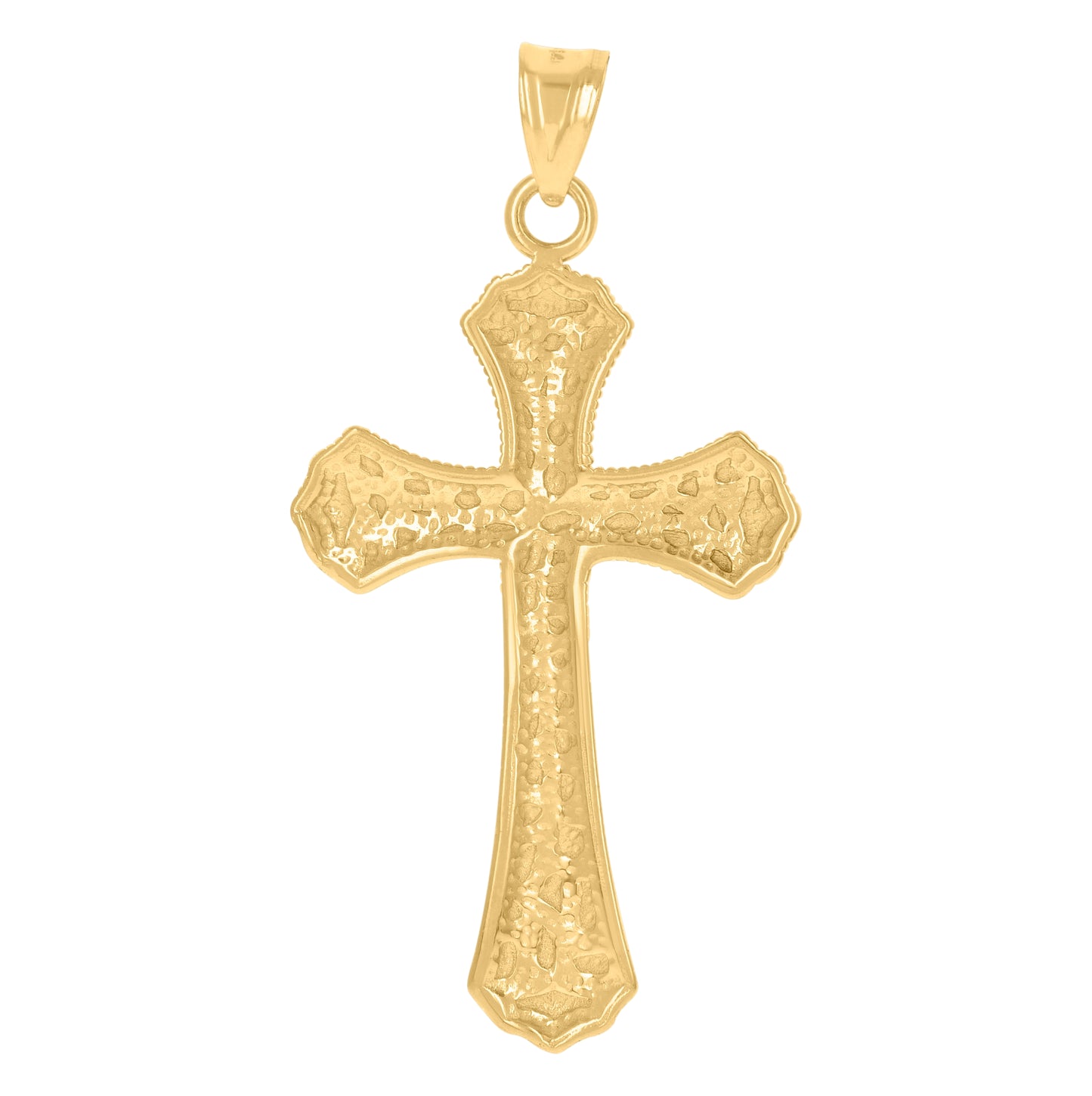 10K Two-Tone Gold Mens Cross Religious Charm Pendant