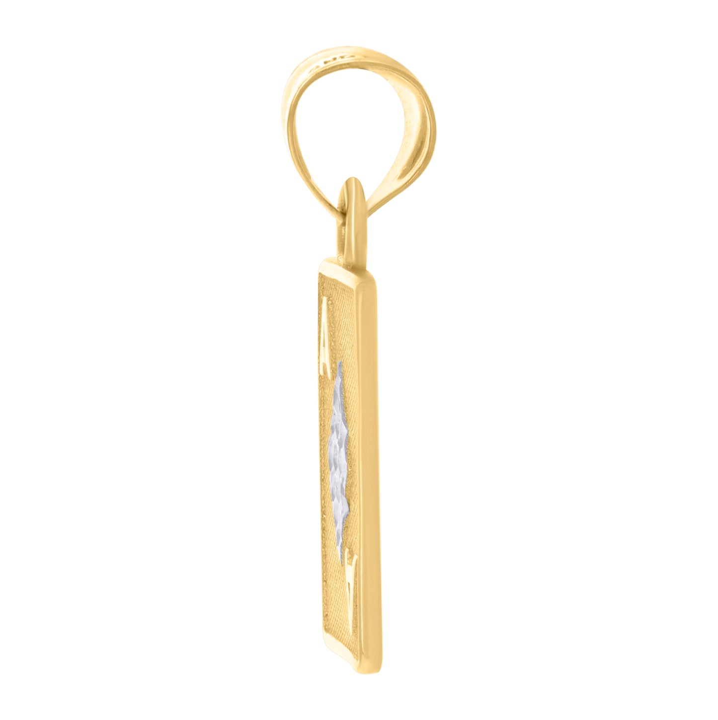 10K Two-Tone Gold Mens Playing Cards Gambling Fashion Charm Pendant