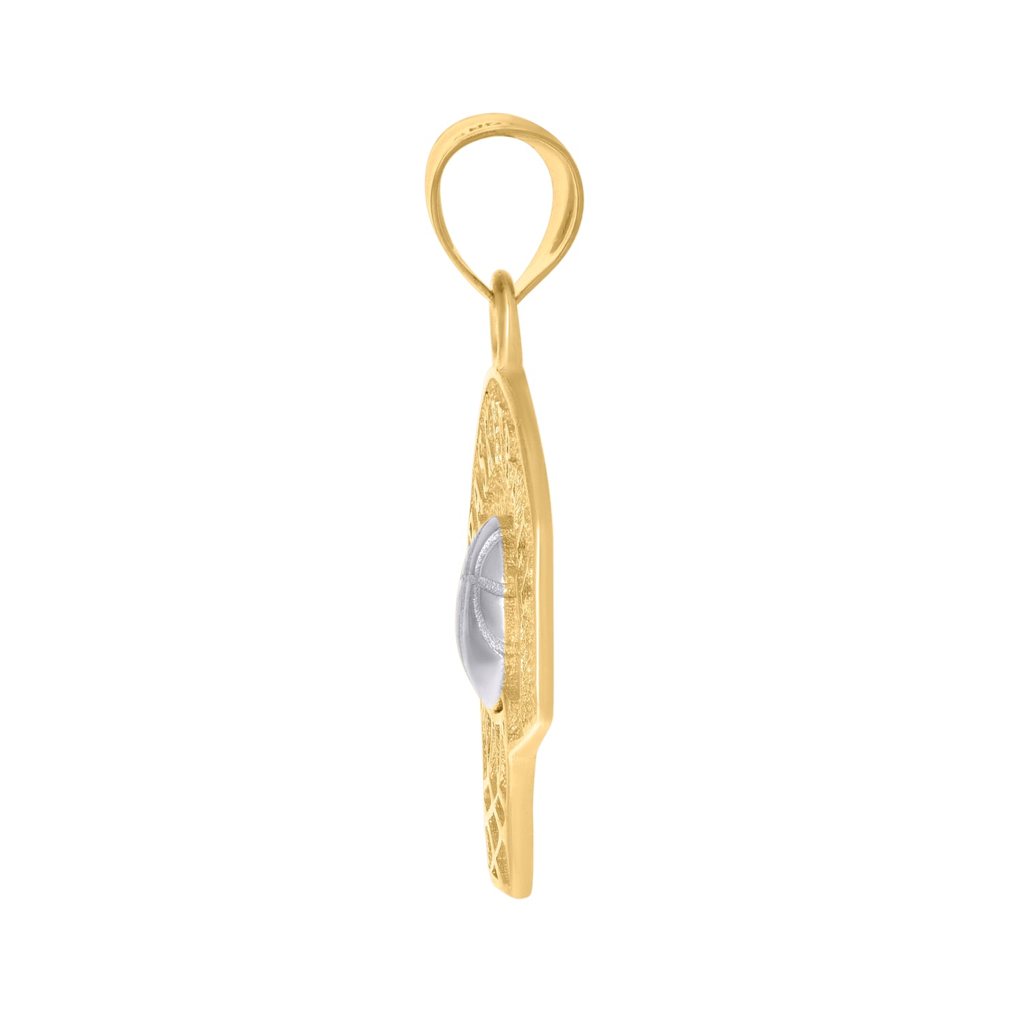 10K Two-Tone Gold Mens Basket Ball Sports Charm Pendant