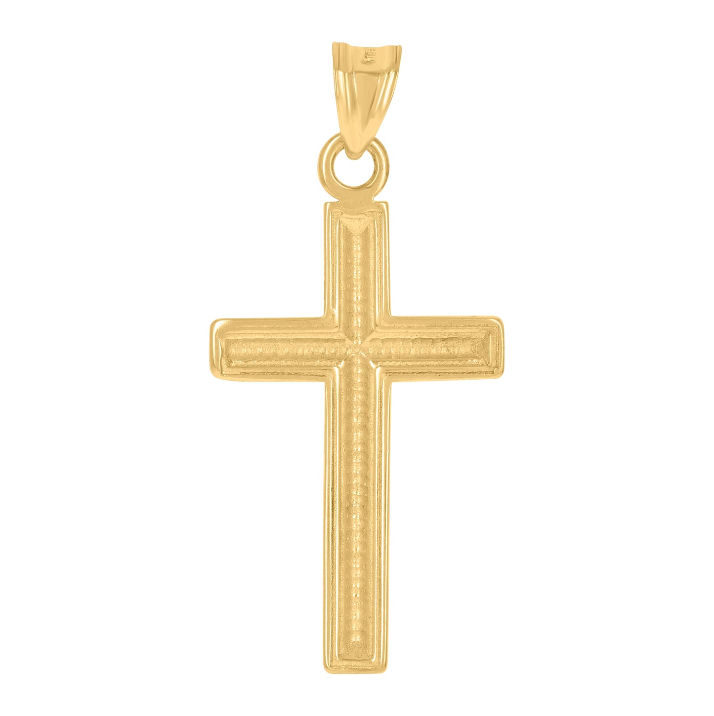 10K Two-Tone Gold Unisex Cross Religious Charm Pendant