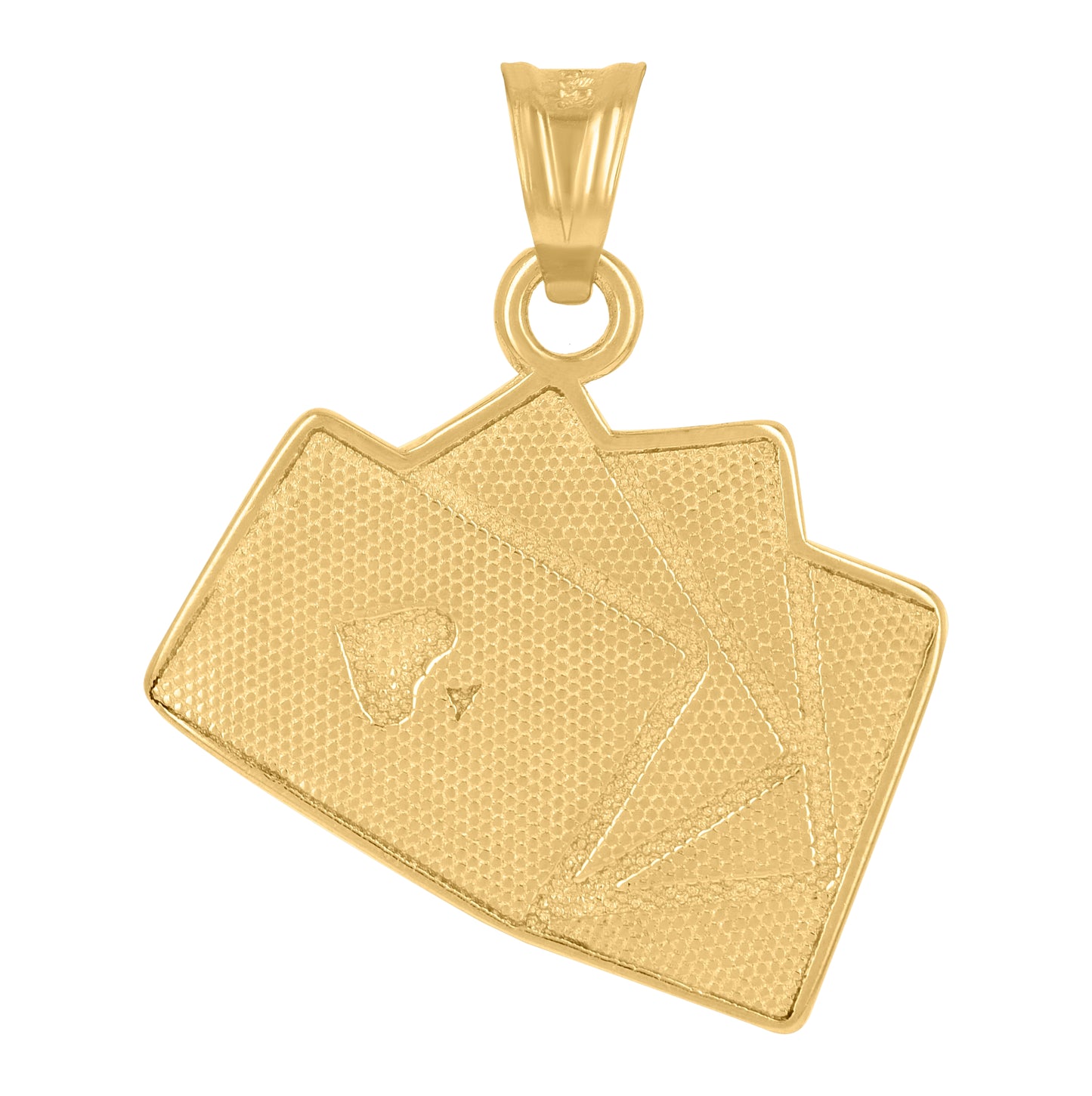 10K Two-Tone Gold Mens Playing Cards Gambling Fashion Charm Pendant