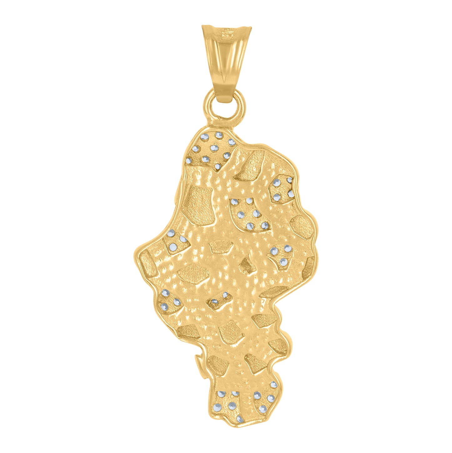 10K Yellow Gold Mens Cubic-Zirconia Nugget Fashion Charm Pendant