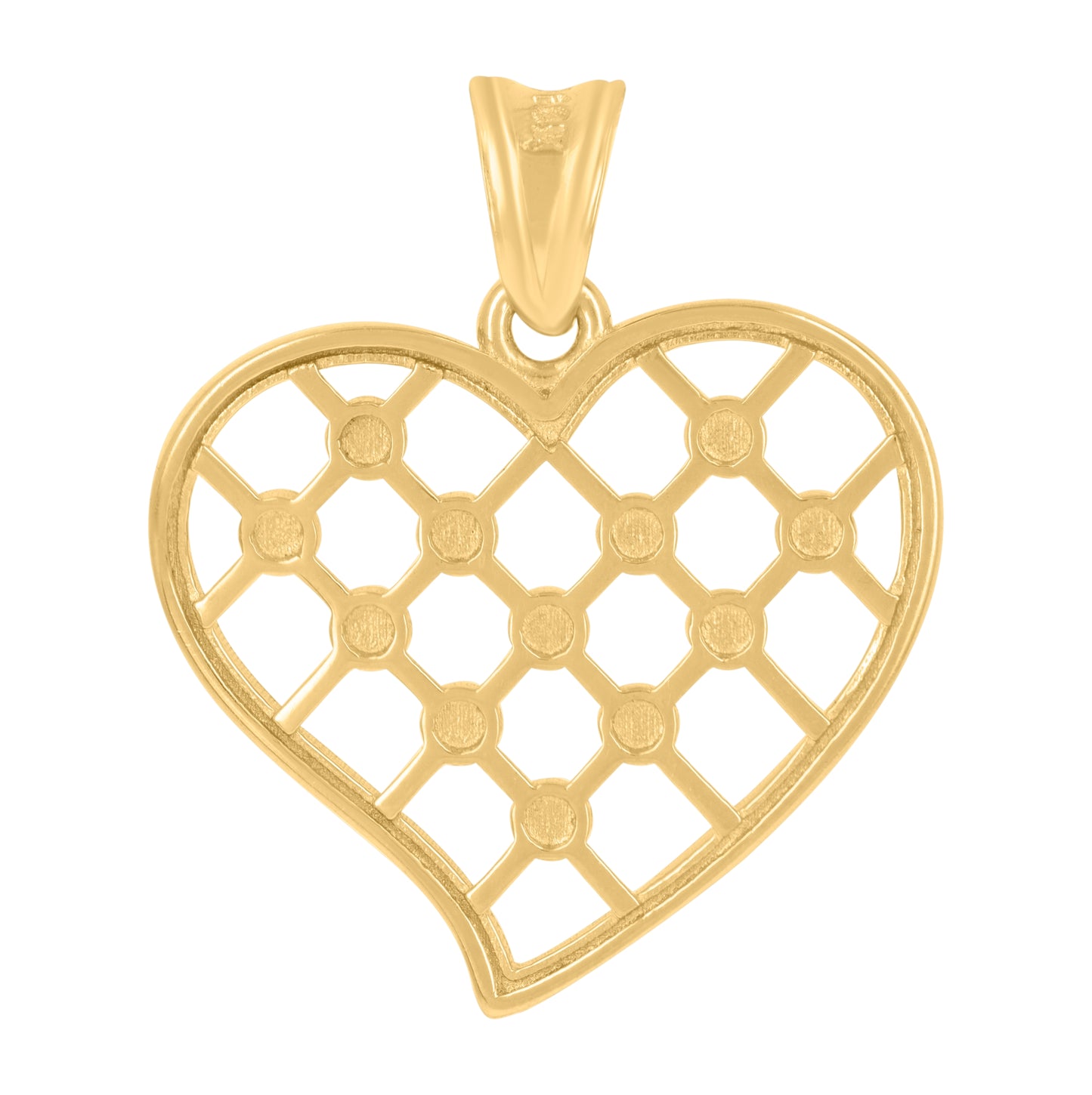 10K Two-Tone Gold Womens Heart Charm Pendant