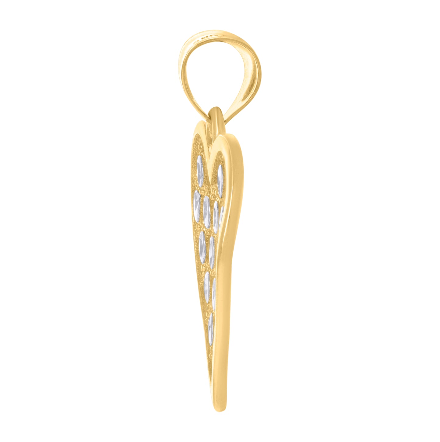 10K Two-Tone Gold Womens Heart Charm Pendant