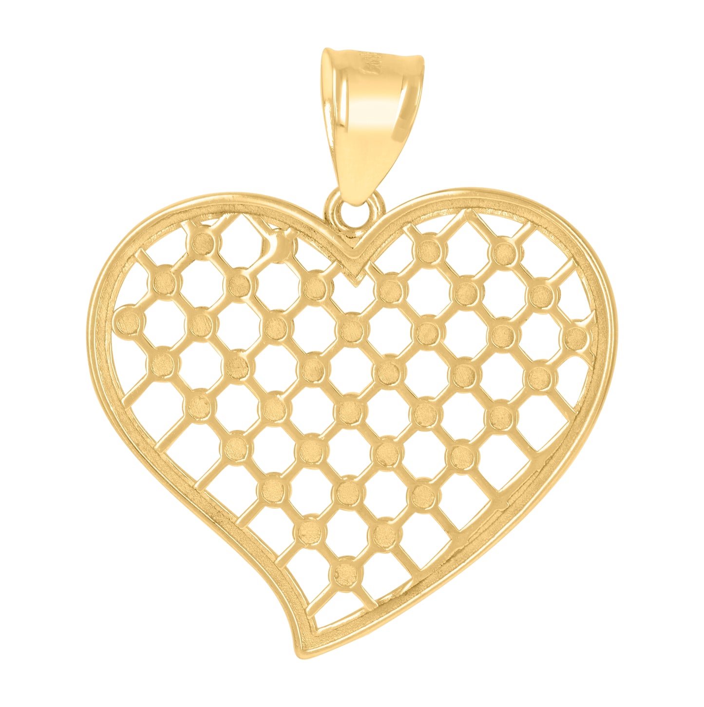 10K Two-Tone Gold Womens Heart Charm Pendant