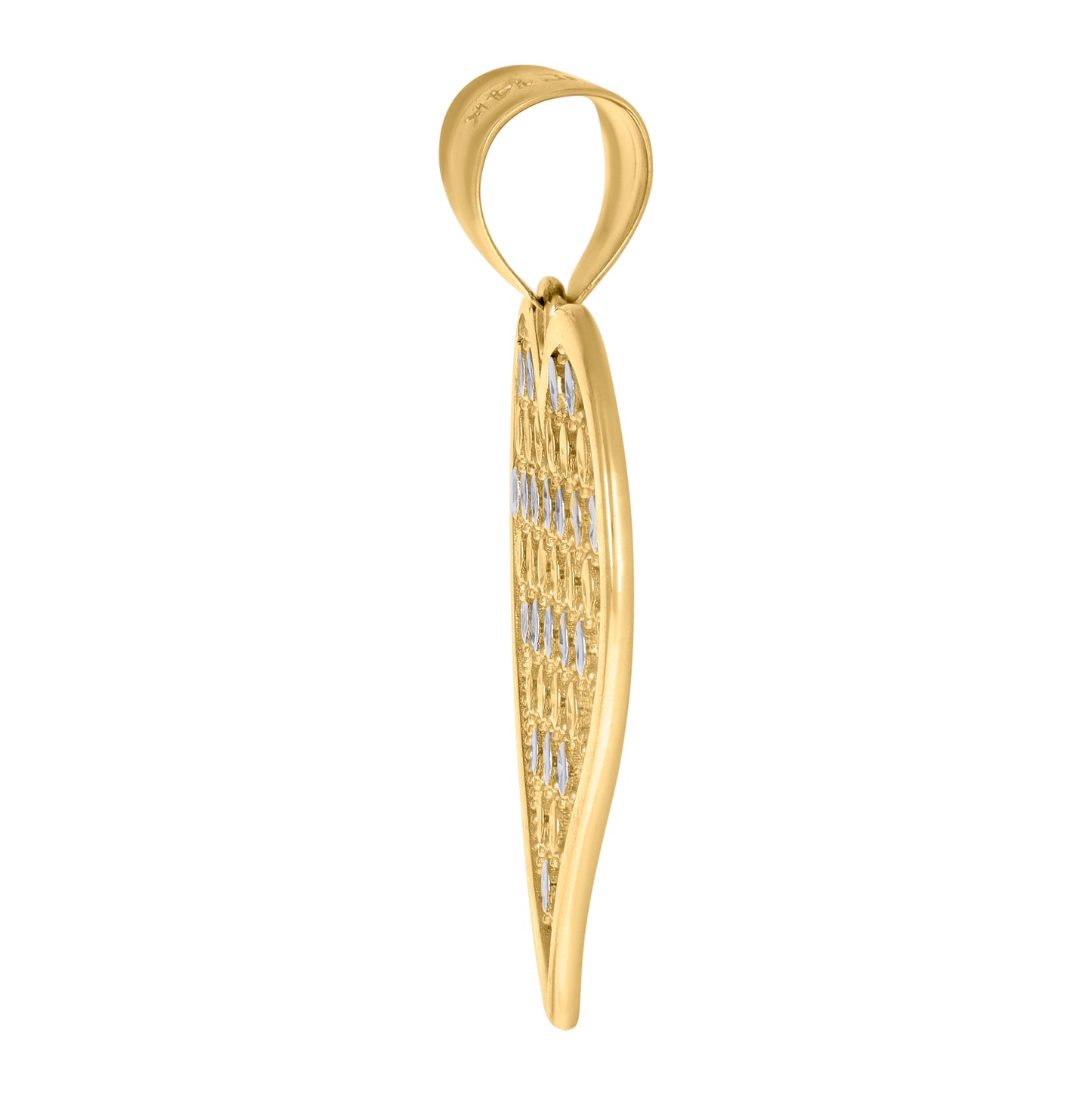10K Two-Tone Gold Womens Heart Charm Pendant