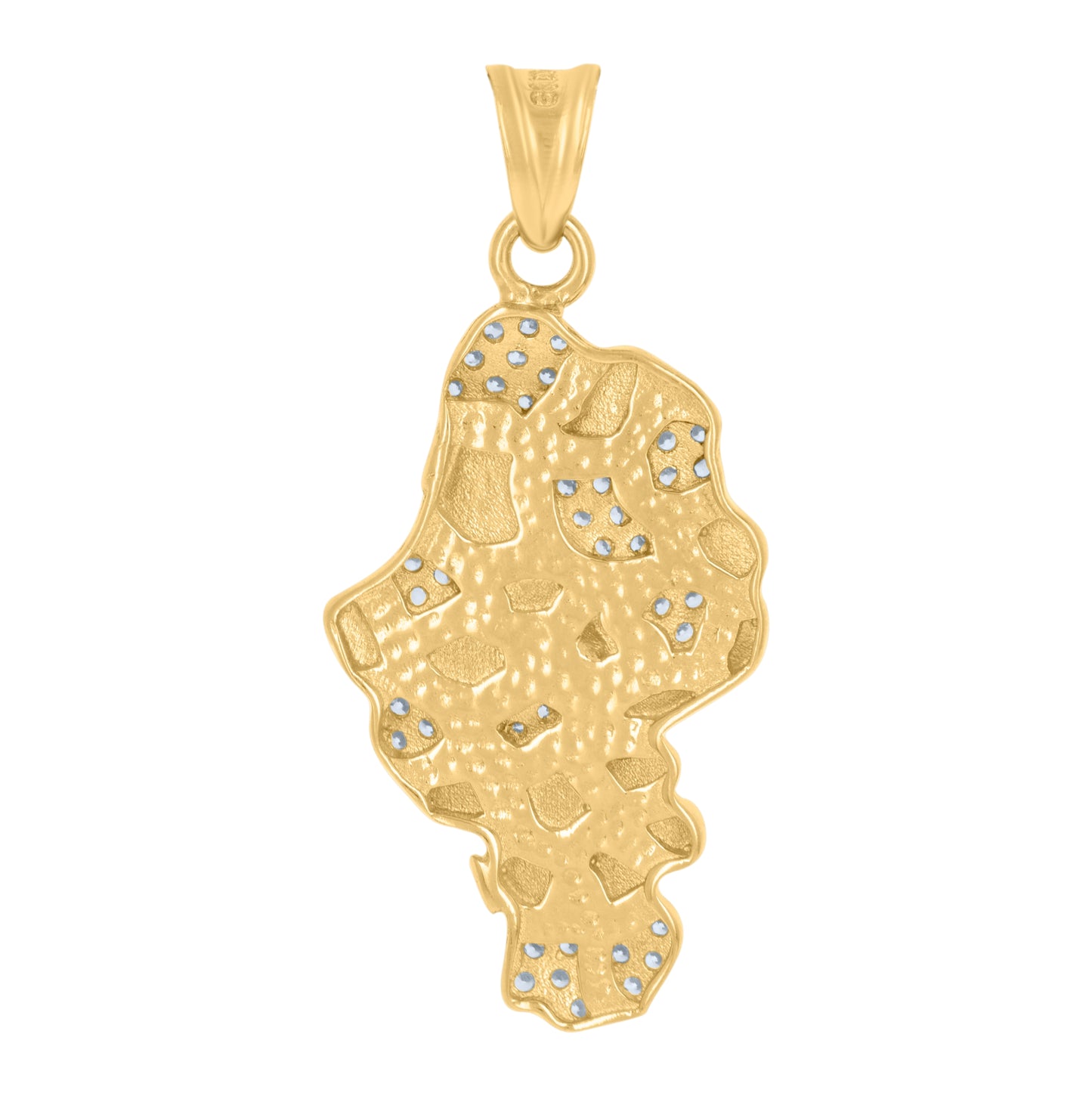 10K Yellow Gold Mens Cubic-Zirconia Nugget Fashion Charm Pendant