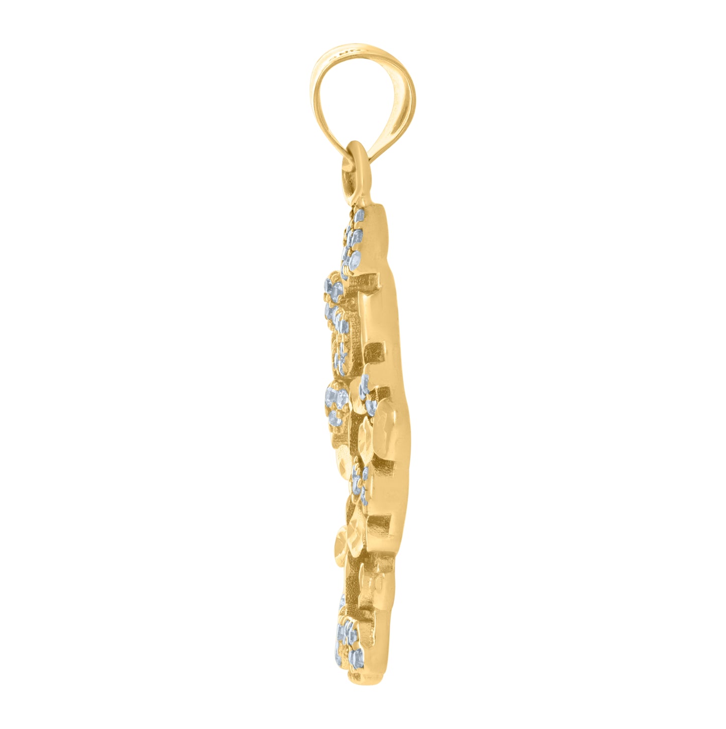 10K Yellow Gold Mens Cubic-Zirconia Nugget Fashion Charm Pendant