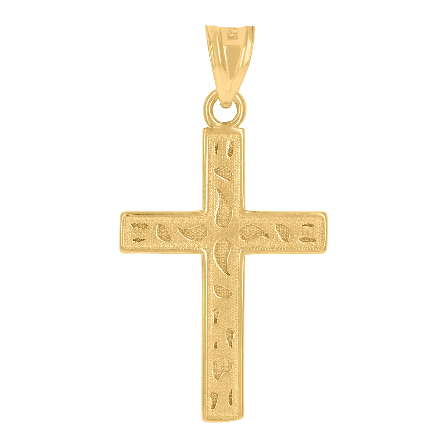 10K Two-Tone Gold Unisex Cross Religious Charm Pendant