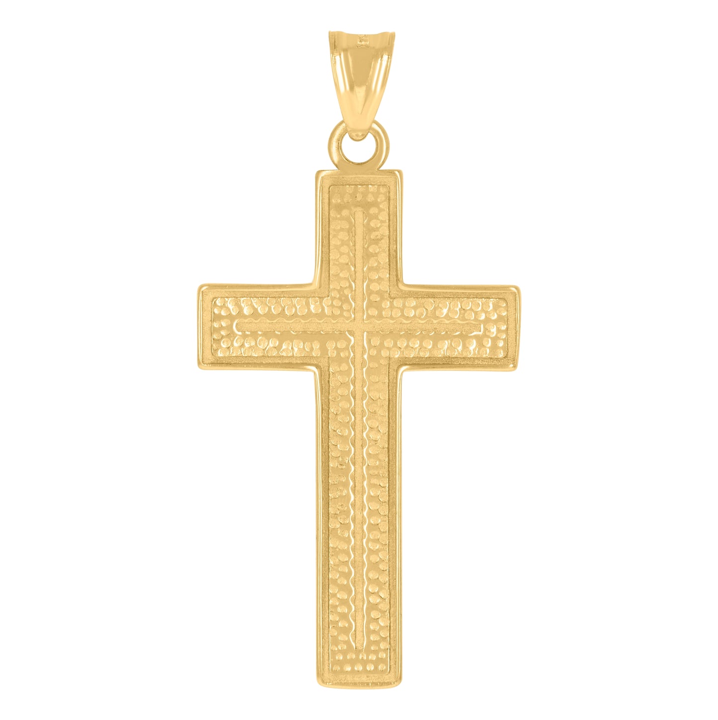 10K Two-Tone Gold Mens Cross Religious Charm Pendant