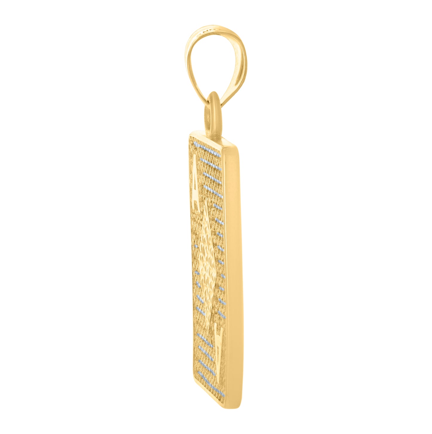 10K Yellow Gold Mens Cubic-Zirconia Playing Cards Gambling Fashion Charm Pendant